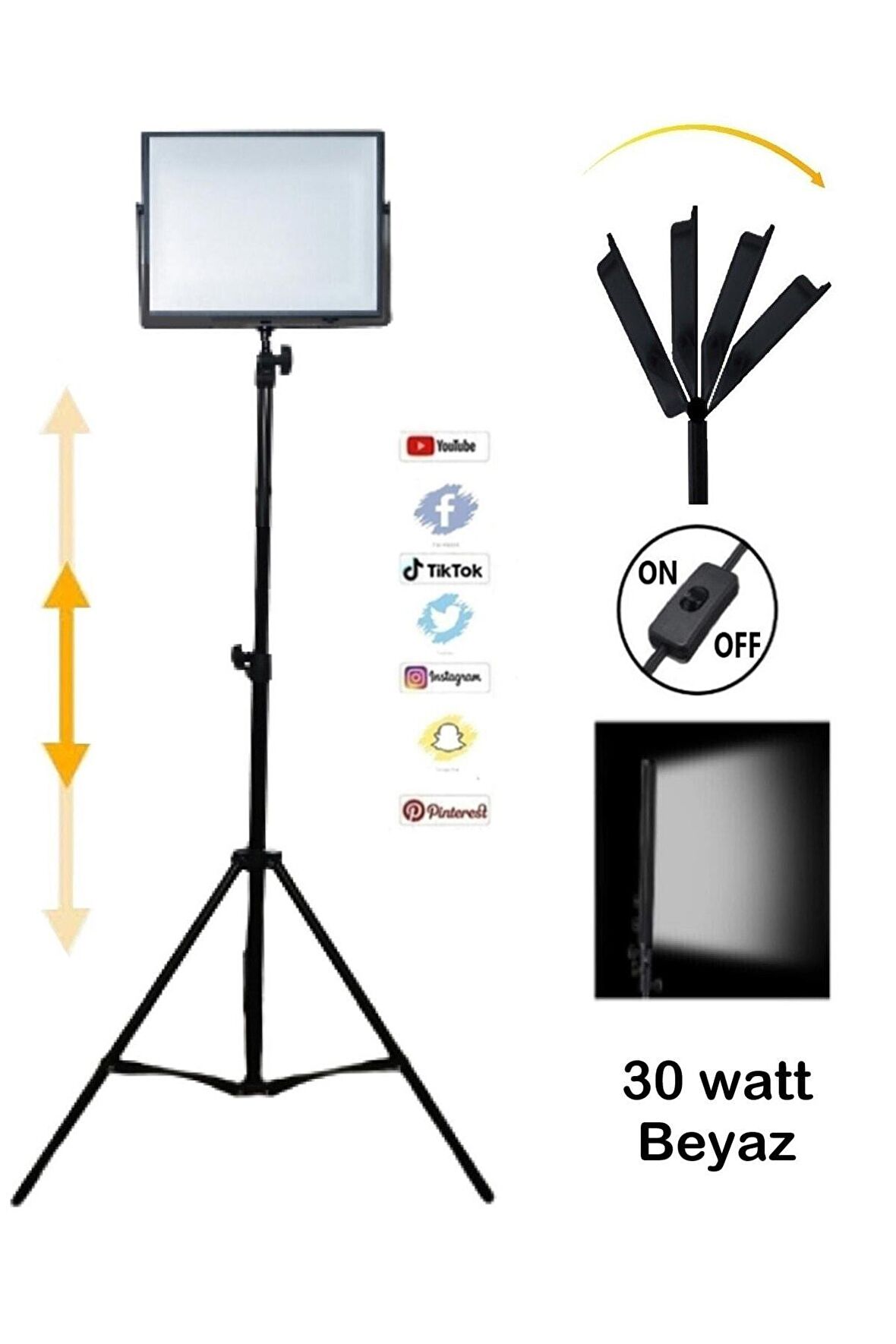 Çekim Işığı Kare Slim Ring Light Led Softbox - Tiktok Youtuber Blogger Vlogger Make-up Fotoğraf