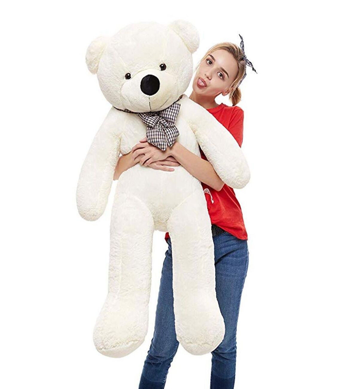 90 cm Papyonlu Peluş Ayıcık - % 100 YERLİ
