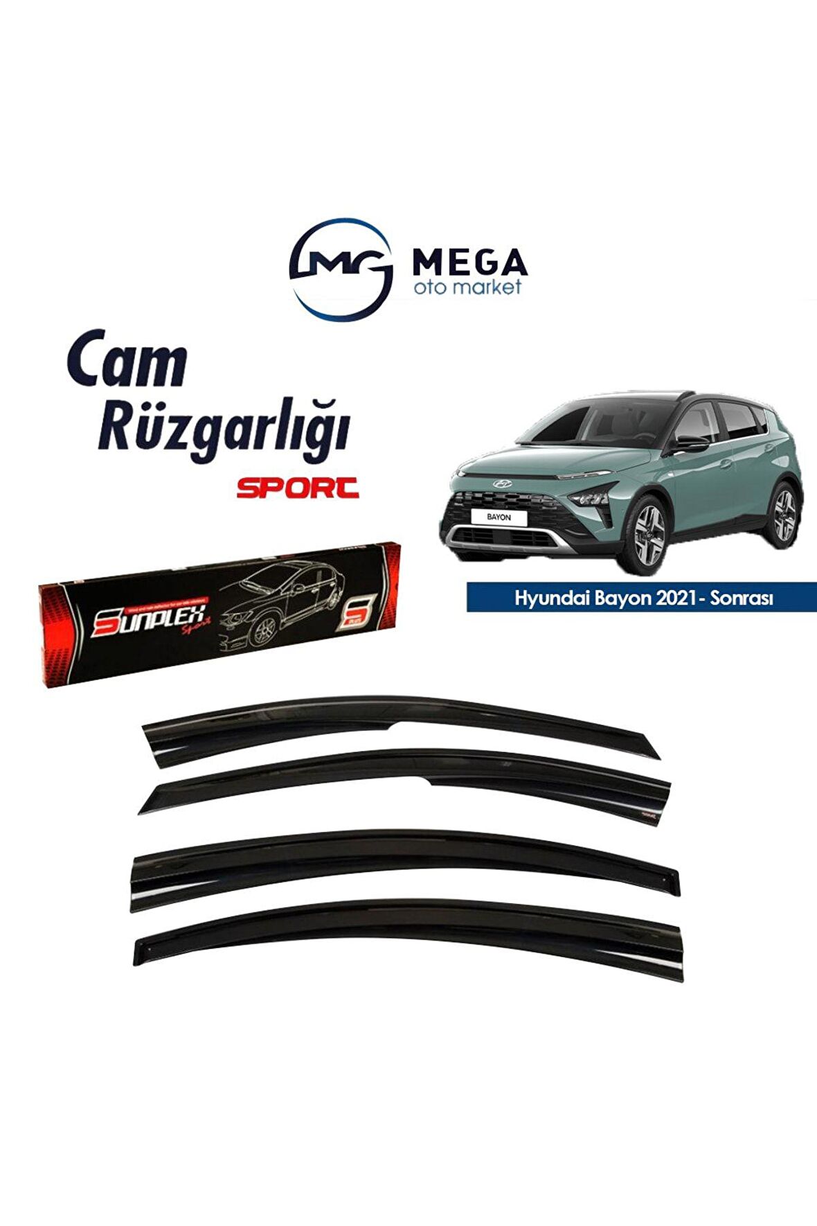 Hyundai Bayon 2021- Sonrası Mugen Tip Cam Rüzgarlık Sunplex