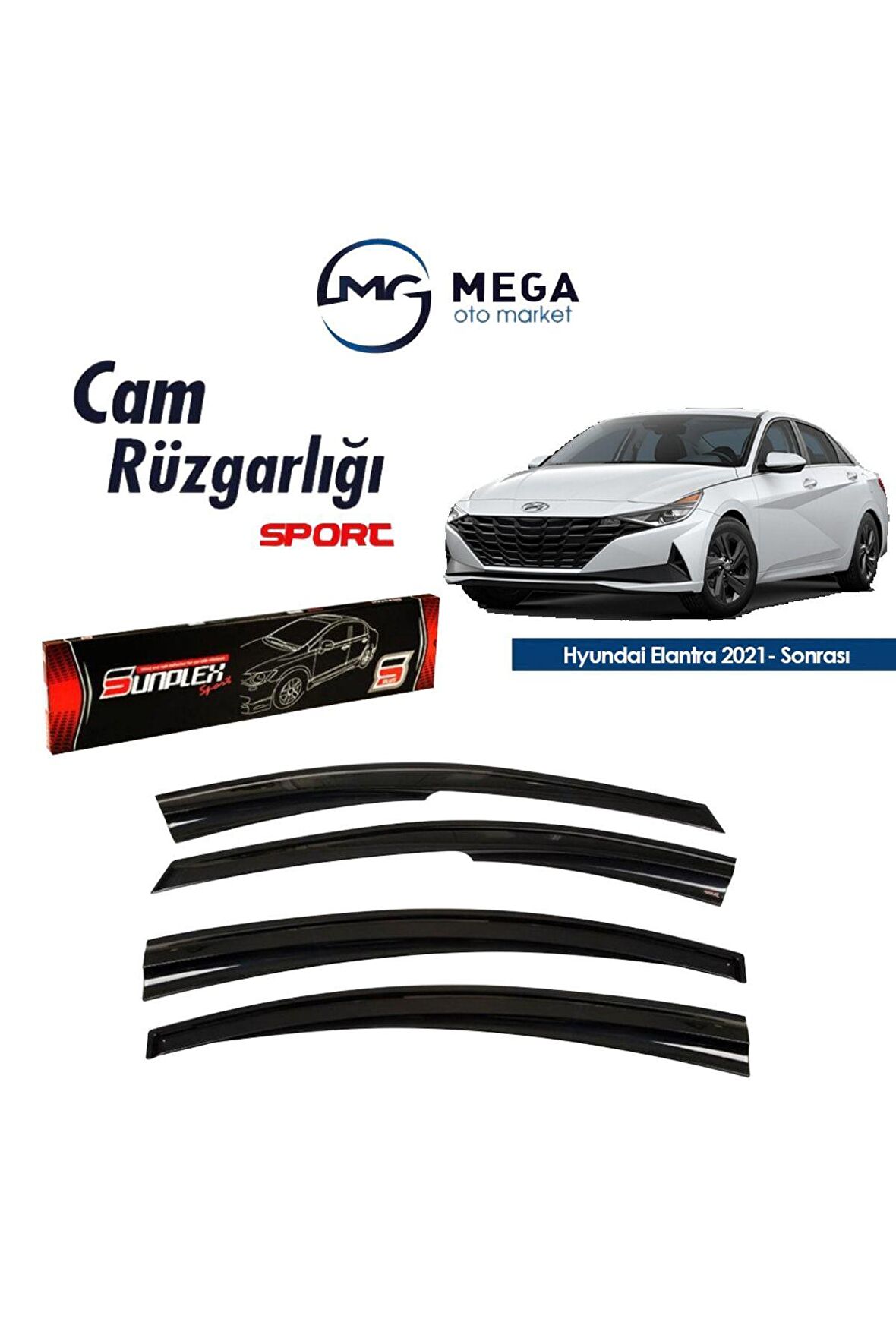 Hyundai Elantra 2021- Sonrası Mugen Tip Cam Rüzgarlık Sunplex