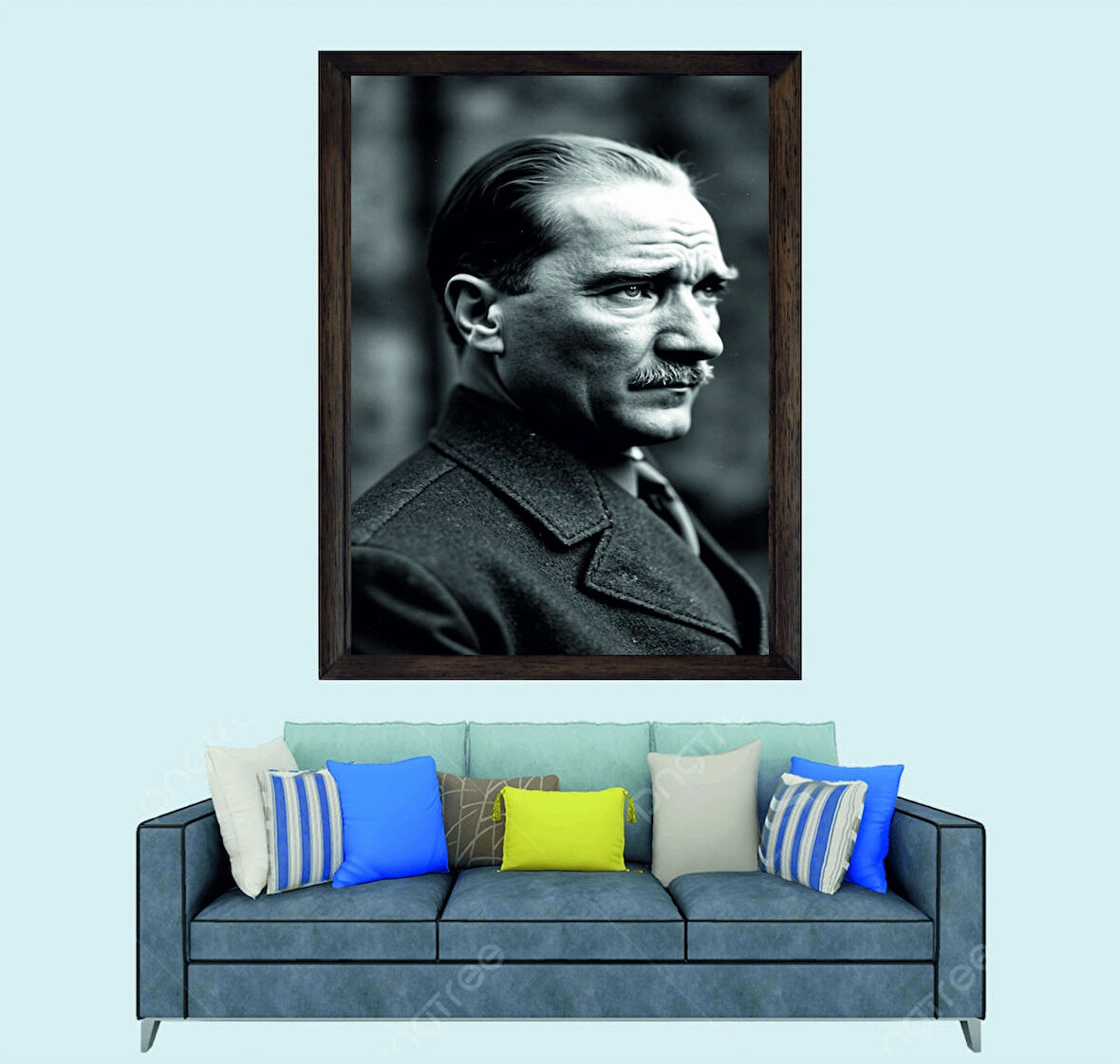 Türkçü, Mustafa Kemal Atatürk , Türk, Çerçeveli Cam Duvar Tablosu 30x45 Cm SP6