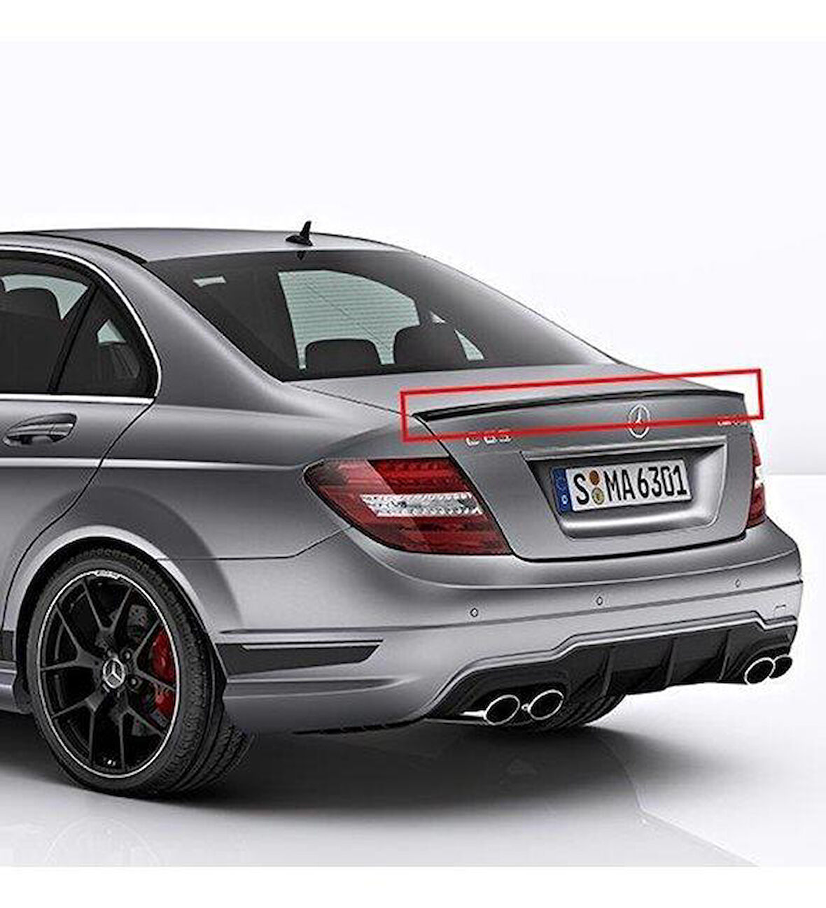 Mercedes W204 Oem Spoiler Pianoblack 