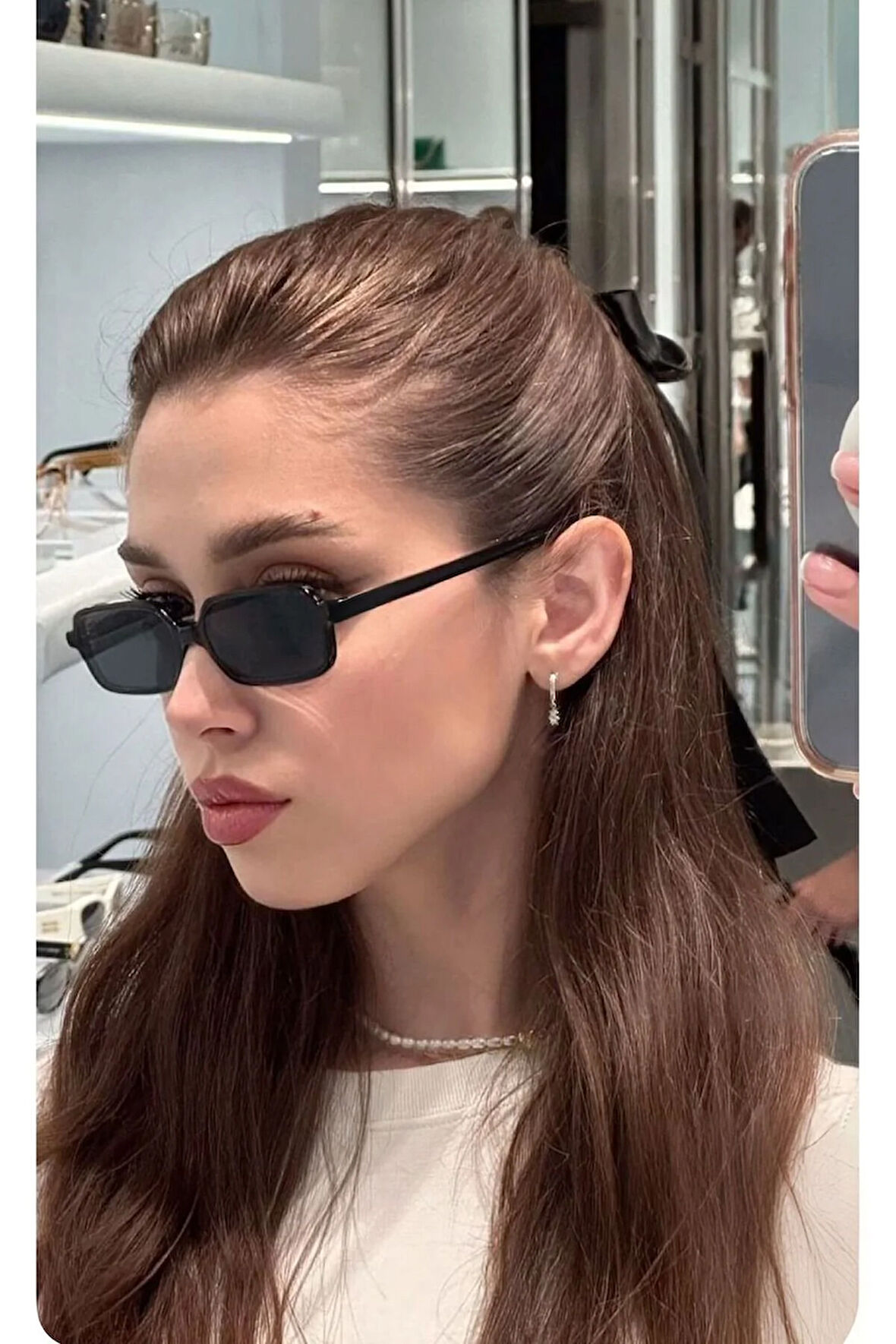 Square Kare Güneş Gözlüğü Miux Siyah Ince Çerçeve Şık unisex Model Uv400 Koruma