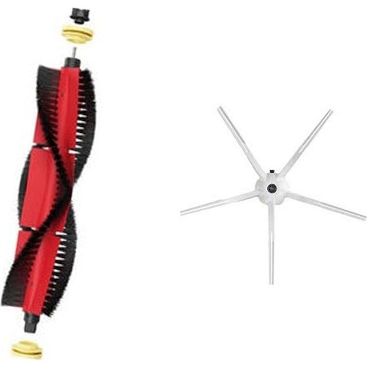 srfn ticaret Roborock S5-S50-S51-S55-S6-S6 Pure-S5 Max Aksesuar Seti: 1 Adet Ana Fırça - 1 Adet Yan Fırça