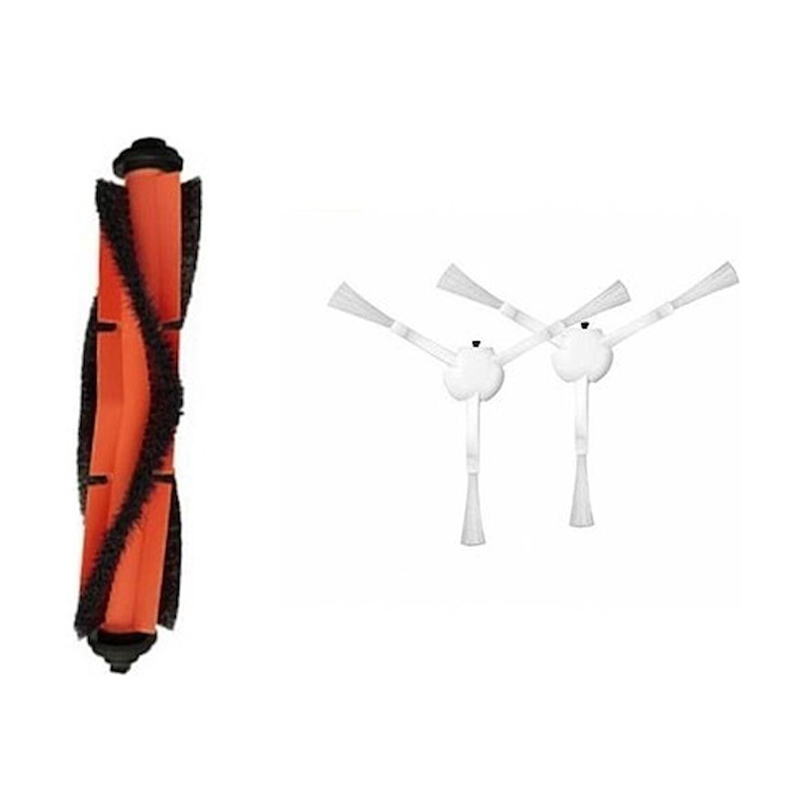 srfn ticaret Xiaomi Uyumlu Mi Robot Vacuum Mop Essential 2in1 Robot Süpürge Ve Paspas Aksesuar Seti - 1 Adet Ana Fırça 2 Adet Yan Fırça