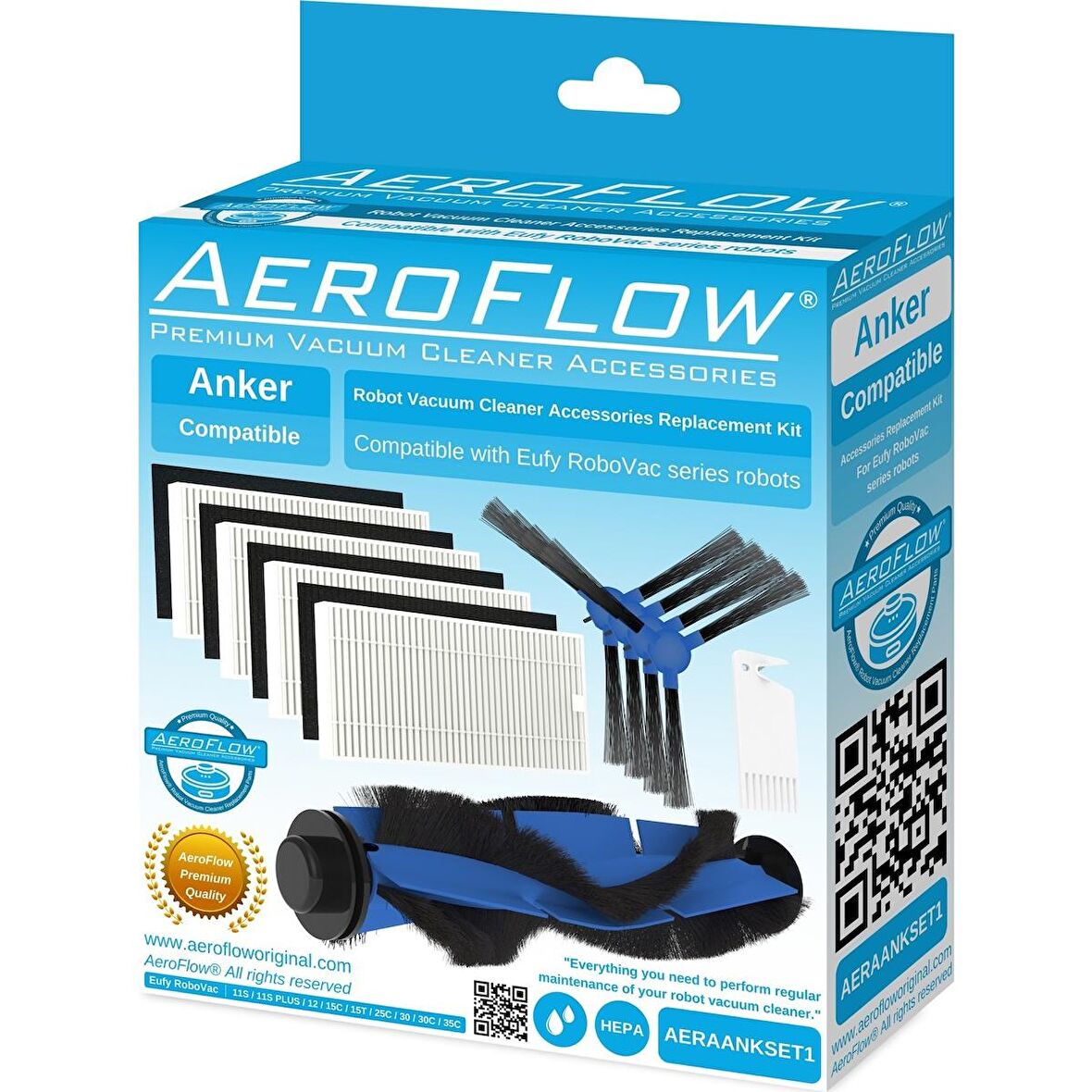 srfn ticaret AeroFlow Anker Eufy Robovac 30C Robot Süpürge Uyumlu Aksesuar Seti