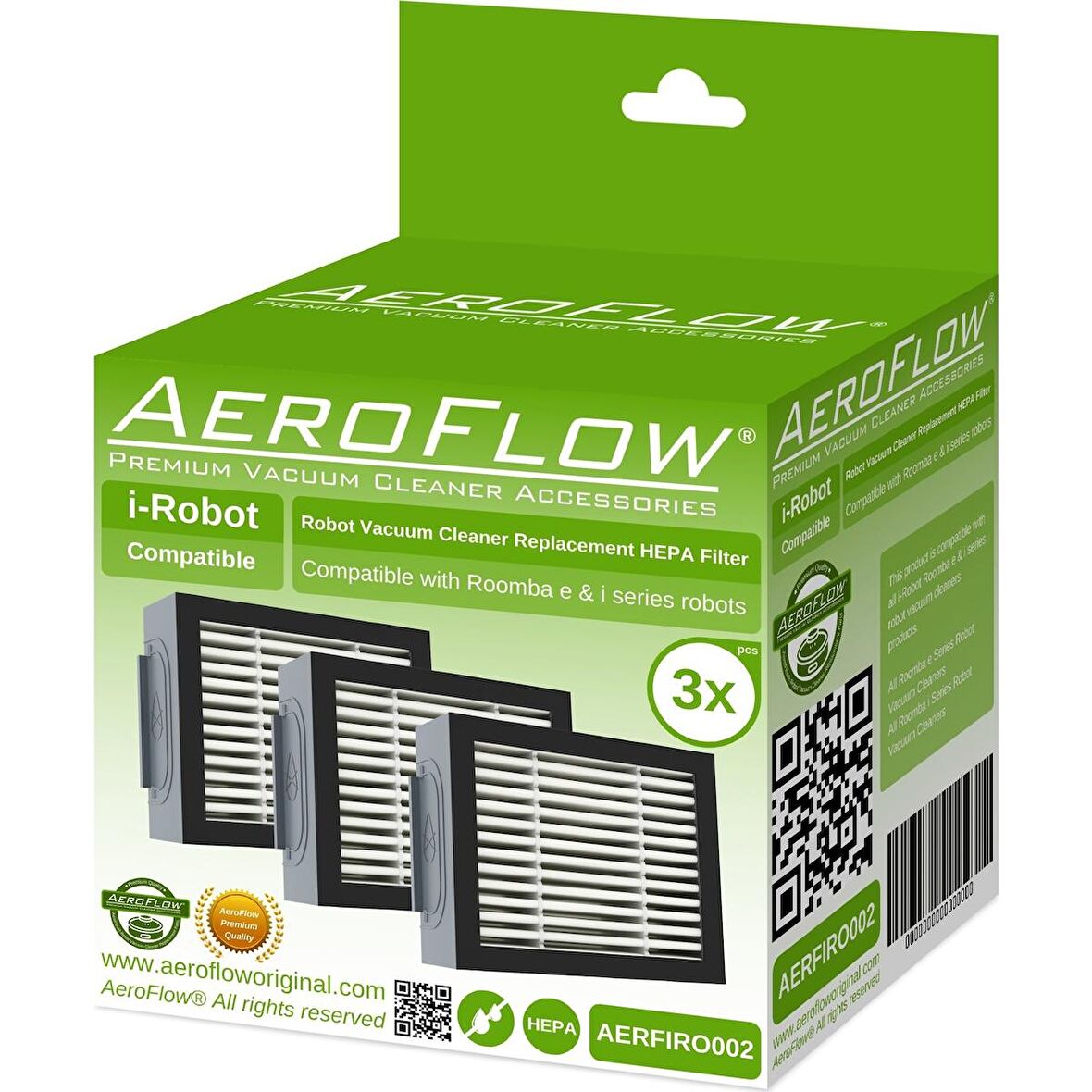 srfn ticaret Aeroflow İ-Robot Roomba E6 Serisi Filtre 3'Lü Paket
