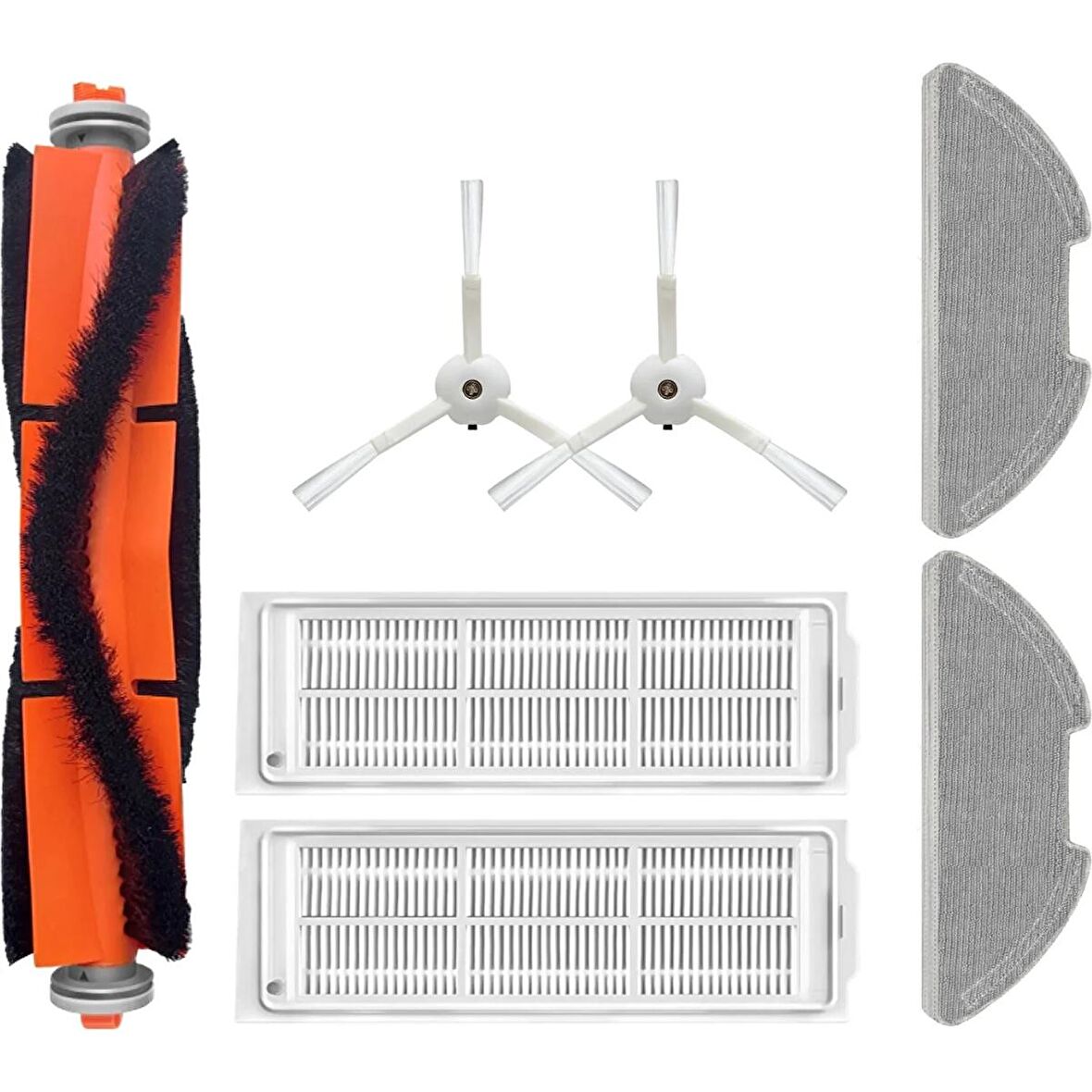 srfn ticaret Xiaomi Mop 2 Lite (MJSTL) Uyumlu Yedek Fırça Filtre Mop Seti-7 Parça