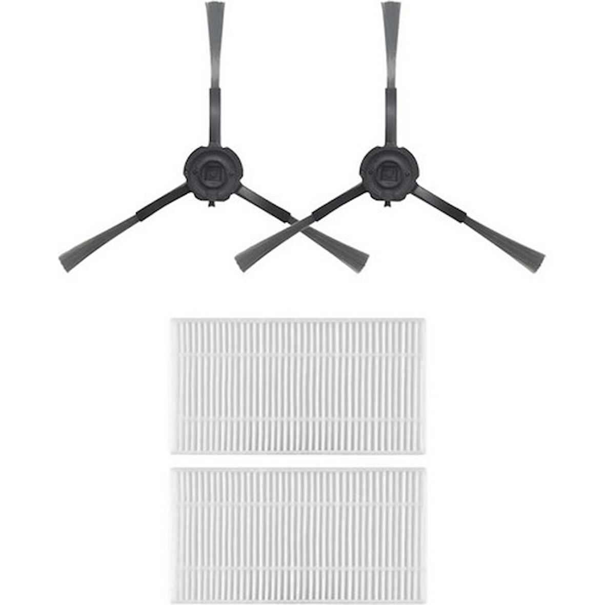 srfn ticaret Viomi V5 Pro Robot Süpürge Uyumlu 2 Yan Fırça 2 Hepa Filtre Seti