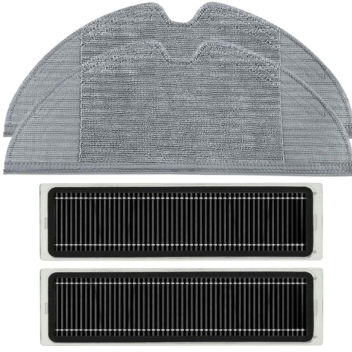 srfn ticaret Mop 2 Ultra (STYTJ05ZHM) Uyumlu 2 Adet Mop Bez 2 Adet Aktif Karbonlu Hepa Filtre Seti