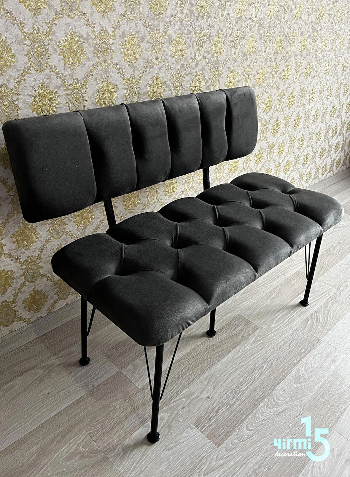 Metal Ayaklı Metal Alt Kasalı Sırtlı Bench & Puf 