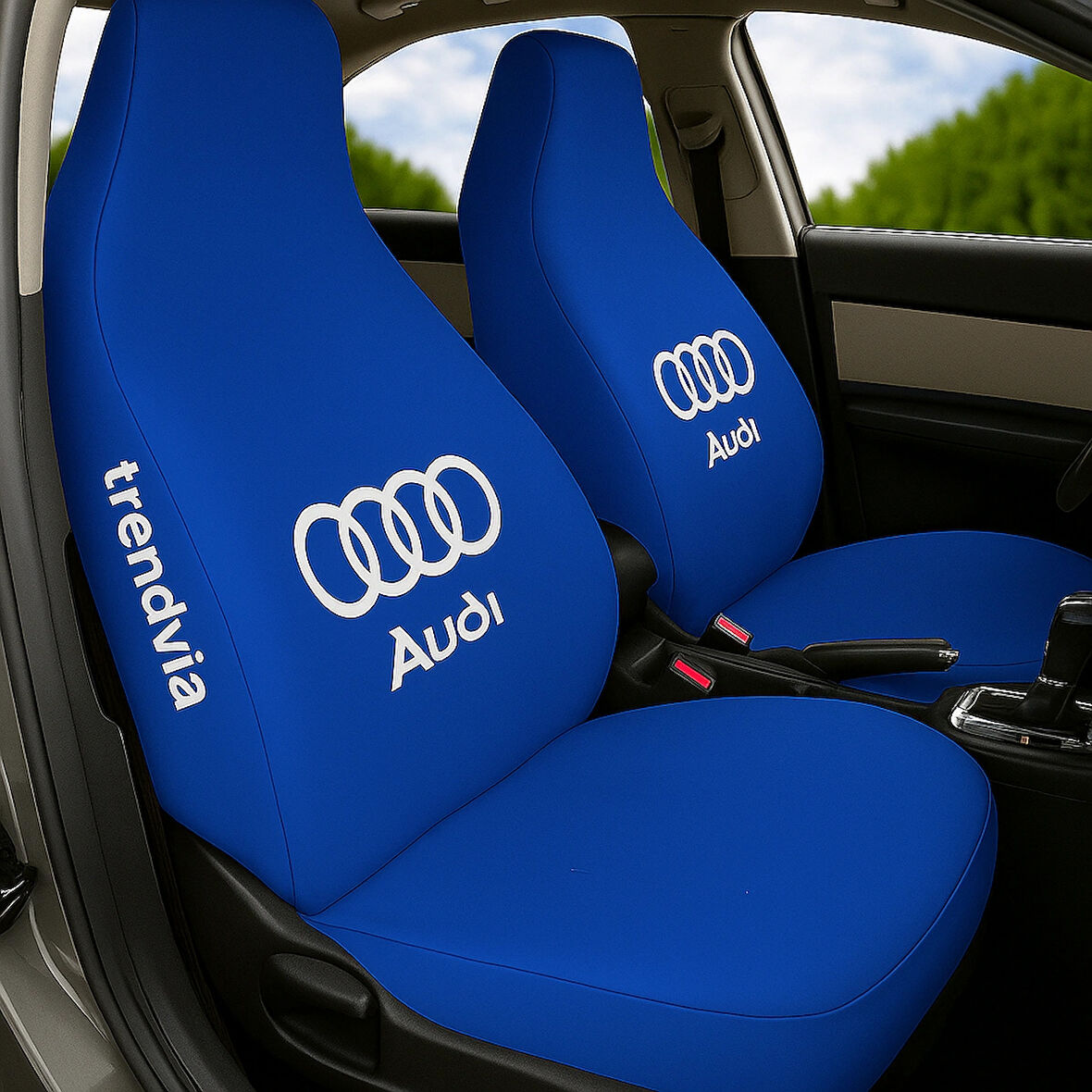 Audi Uyumlu Mavi Ön ve Arka Koltuk Kılıfı Seti Penye Kumaş Oto Servis Kılıfı