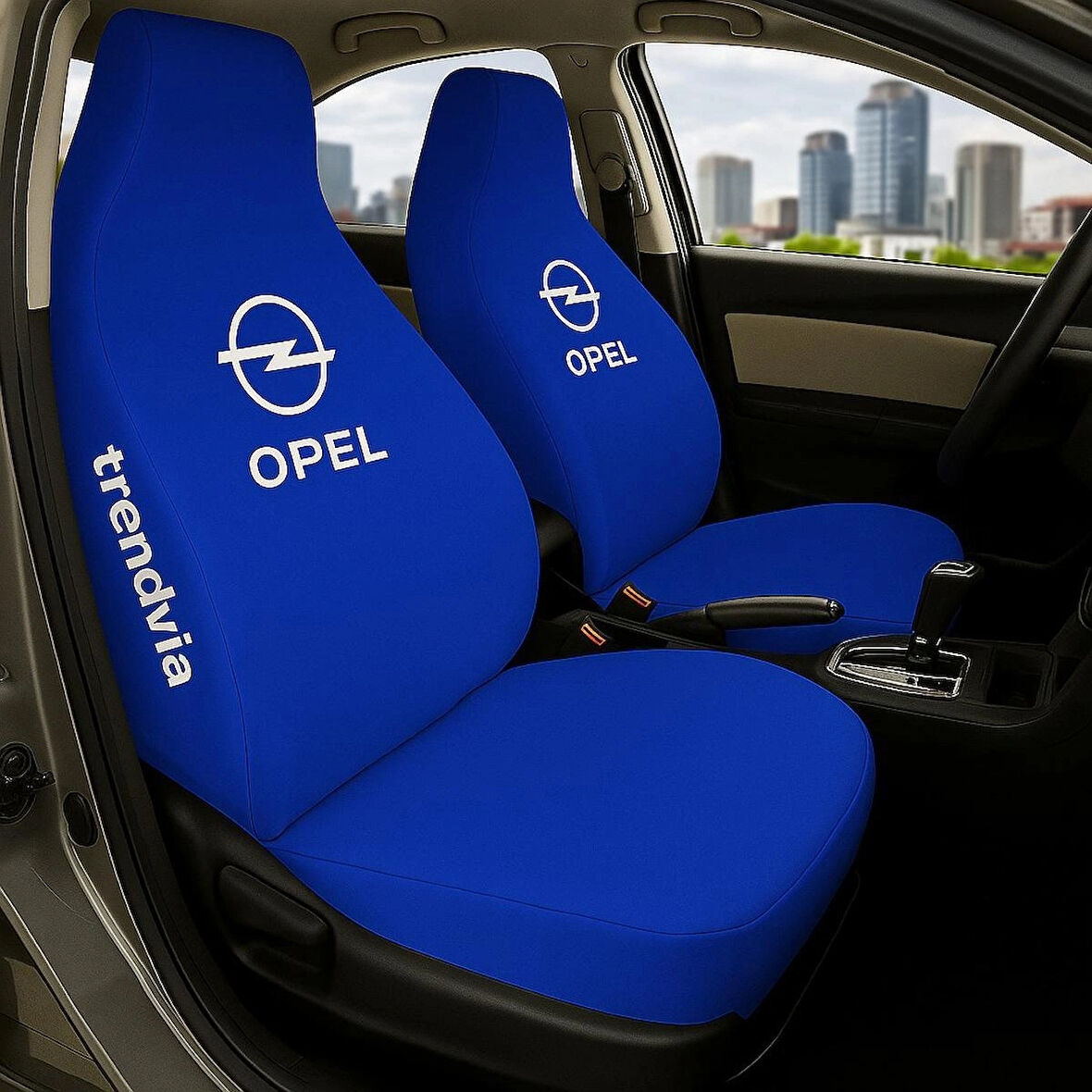 Oto Servis Kılıfı Mavi Renk Opel Uyumlu Penye Kumaş Ön Arka Koltuk Takımı