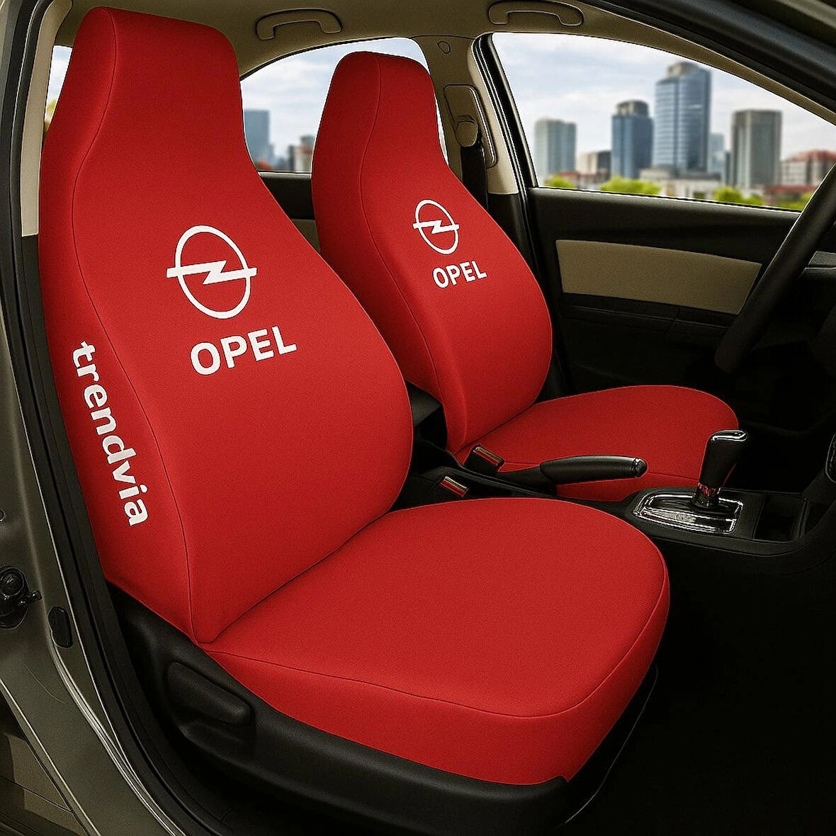 Oto Servis Kılıfı Kırmızı Renk Opel Uyumlu Penye Kumaş Ön Arka Koltuk Takımı