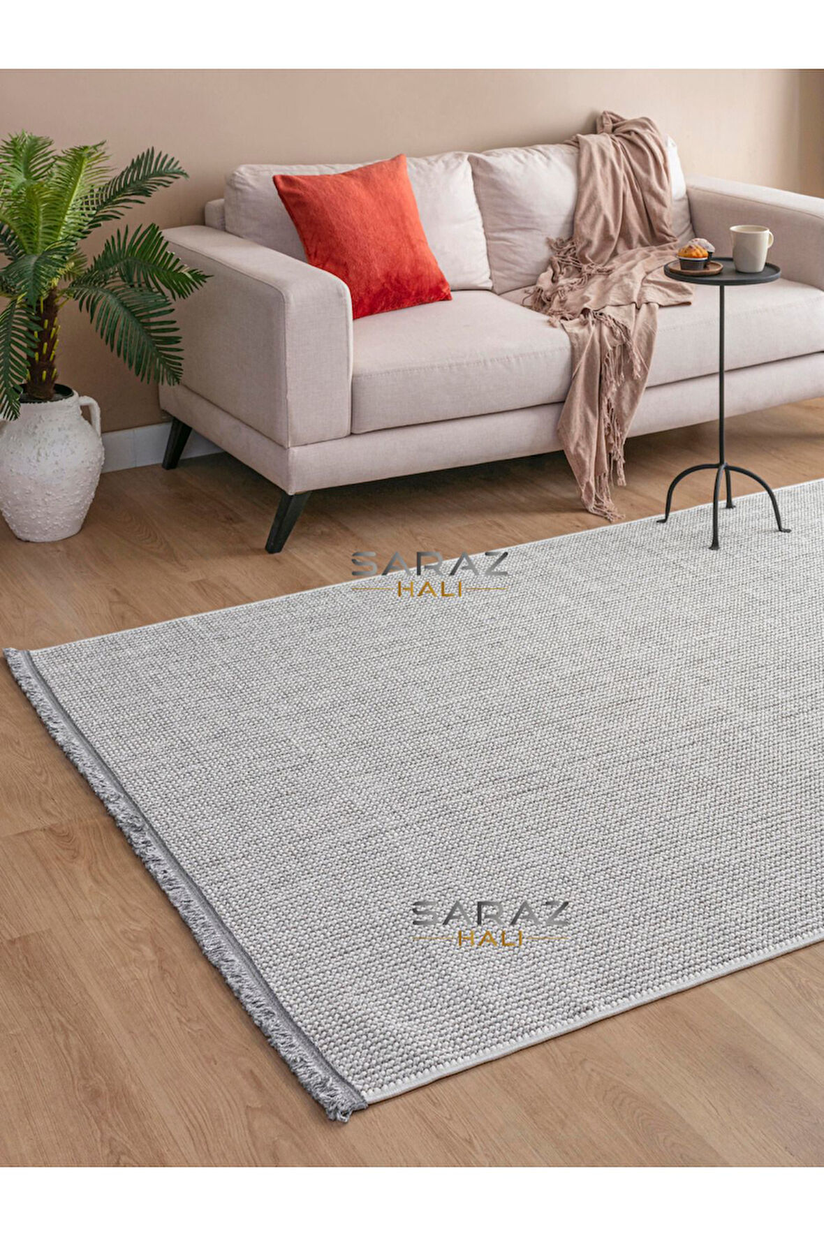 Krem Bukle Dokuma Dekoratif Modern Yumuşak Dokulu Salon Koridor Mutfak Halısı