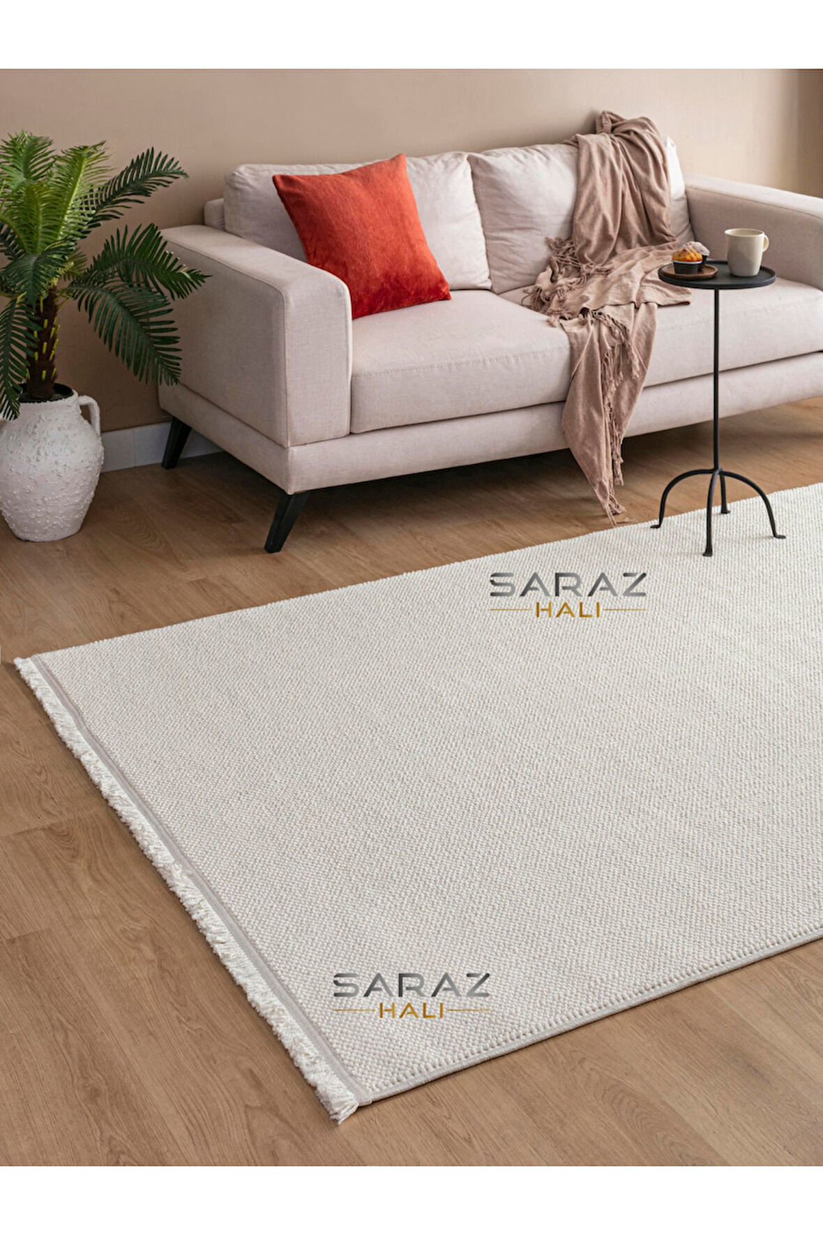 Krem Bukle Dokuma Dekoratif Modern Yumuşak Dokulu Salon Koridor Mutfak Halısı