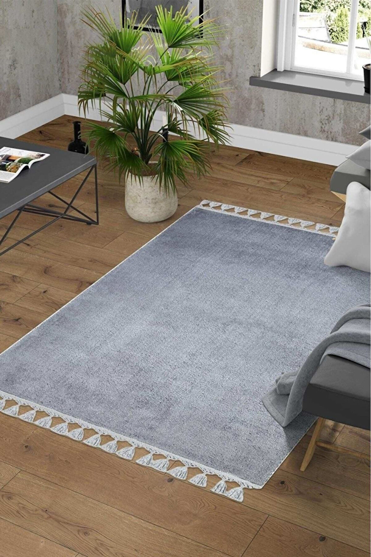 Comfort Peluş Puffy Lux Antrasit