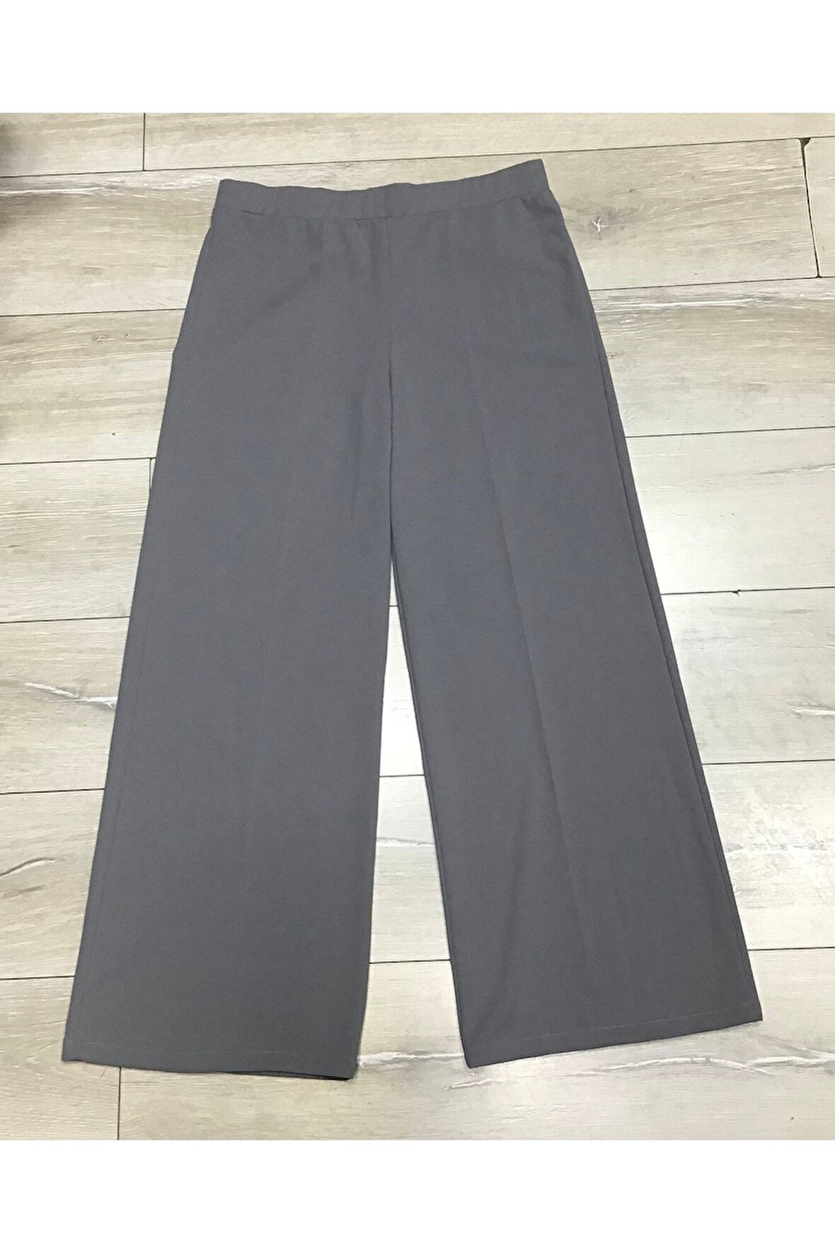 Scuba Beli Lastikli Bedenli Büyük Beden Bol Paça Pantolon