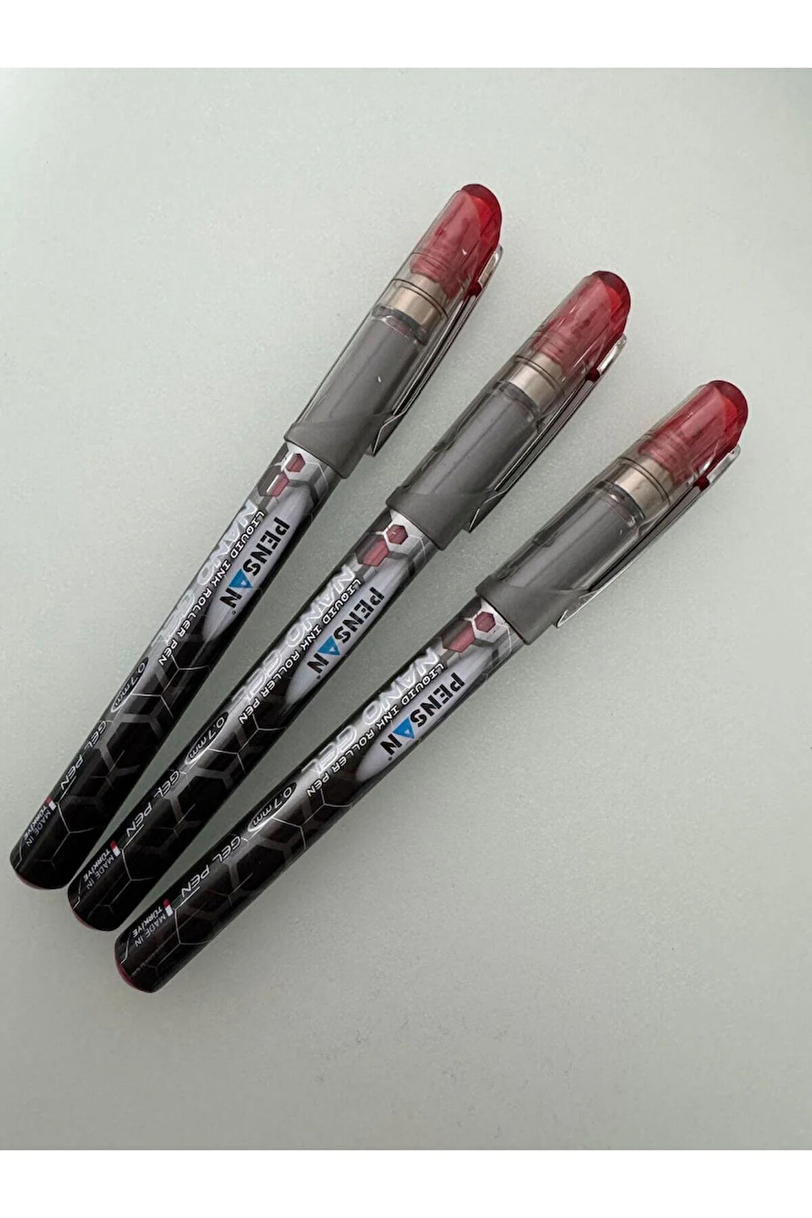 Roller Kalem Nano Gel Jel Bilye Uçlu 0.7 MM Kırmızı (3 Adet)