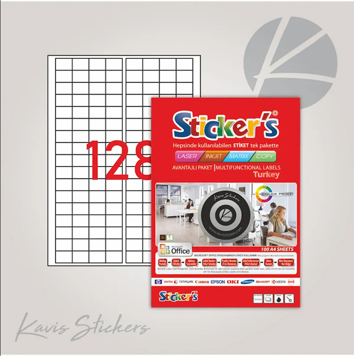 Lazer Etiket 17 x 23 mm Düz Kesim
