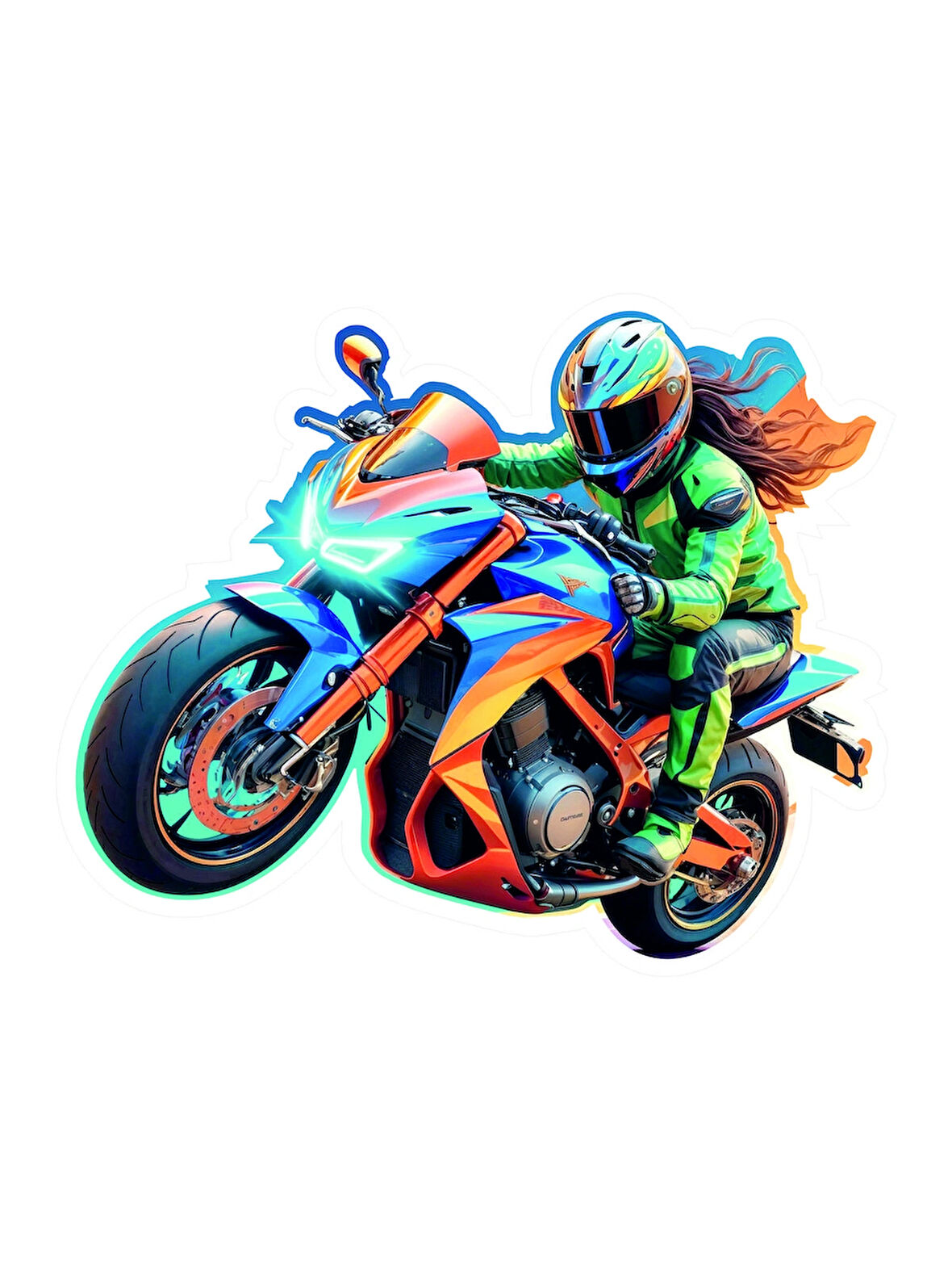 10x10 cm Motorcu Sticker Araba Motor Kask Defter Masa