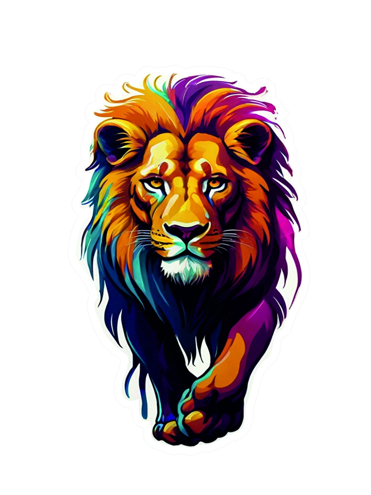 10x10 cm Aslan V2 Sticker Araba Motor Kask Defter Masa