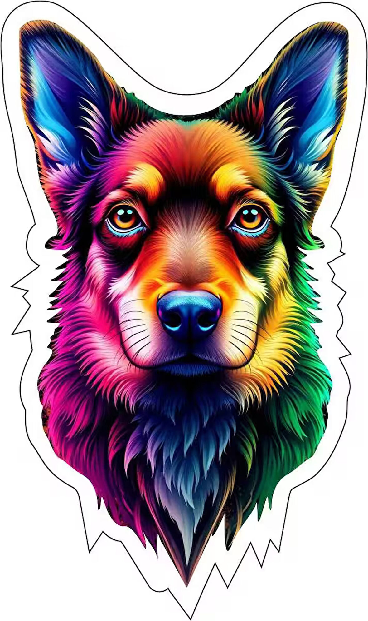 10x10 cm Köpek V2 Sticker Araba Motor Kask Defter Masa