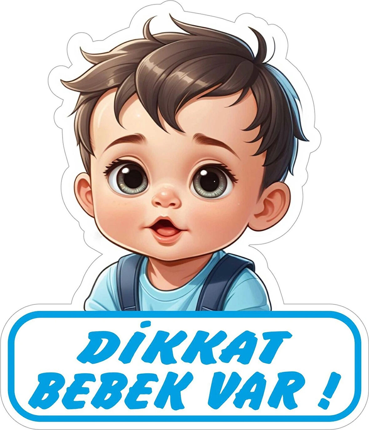 17x20 Cm Dikkat Bebek Var V4 Sticker Laptop Kask Araba Motor Sticker