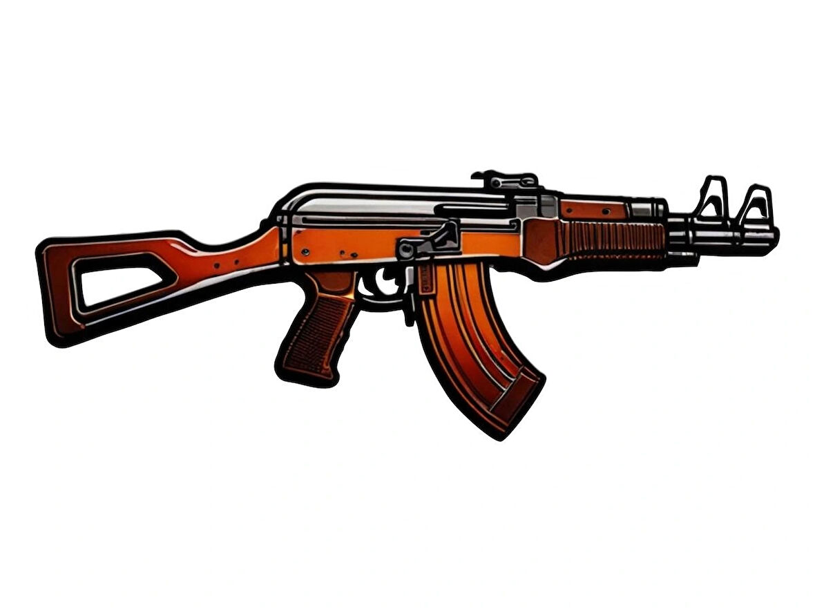 10x4 cm AK-47 Sticker Laptop Kask Araba Motor Sticker