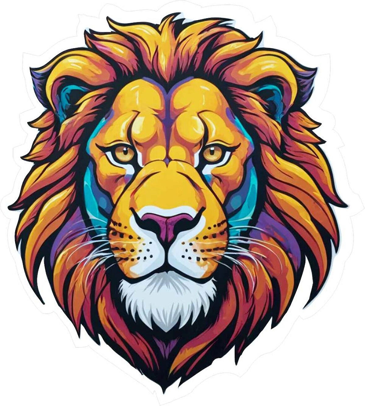 8x9 Cm Aslan Sticker Araba Motor Laptop Kask Sticker