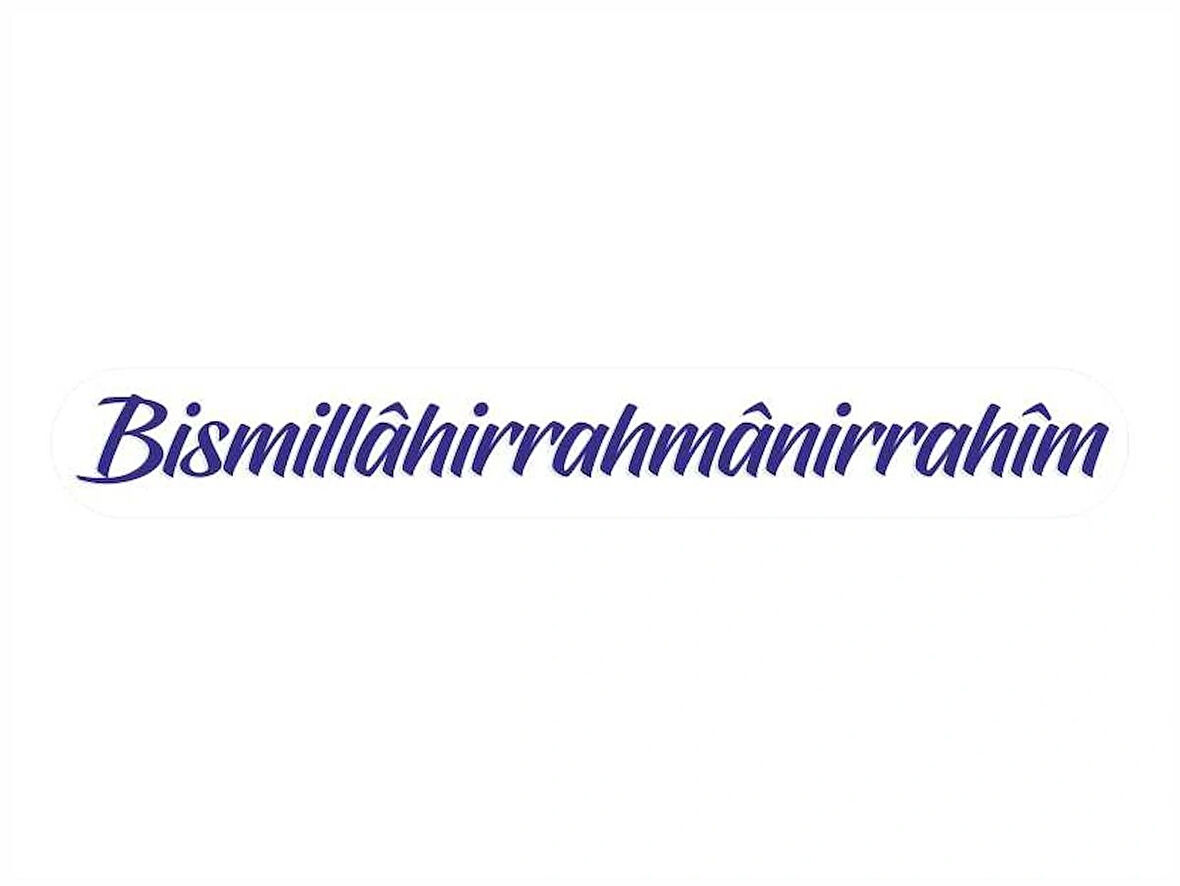 19x3 cm Bismillâhirrahmânirrahîm Sticker Laptop Kask Araba Motor 