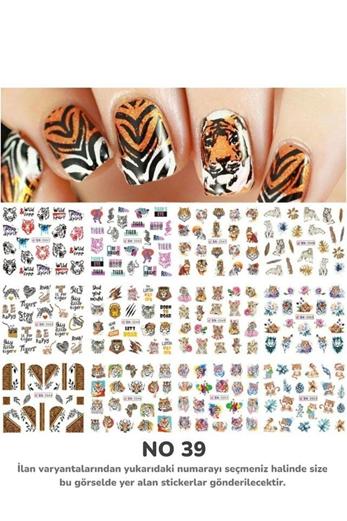 Renkli ve Desenli Tırnak Stickerları - Nail Art Sticker Çeşitleri - Su ile Yapışan Kolay Uygulama