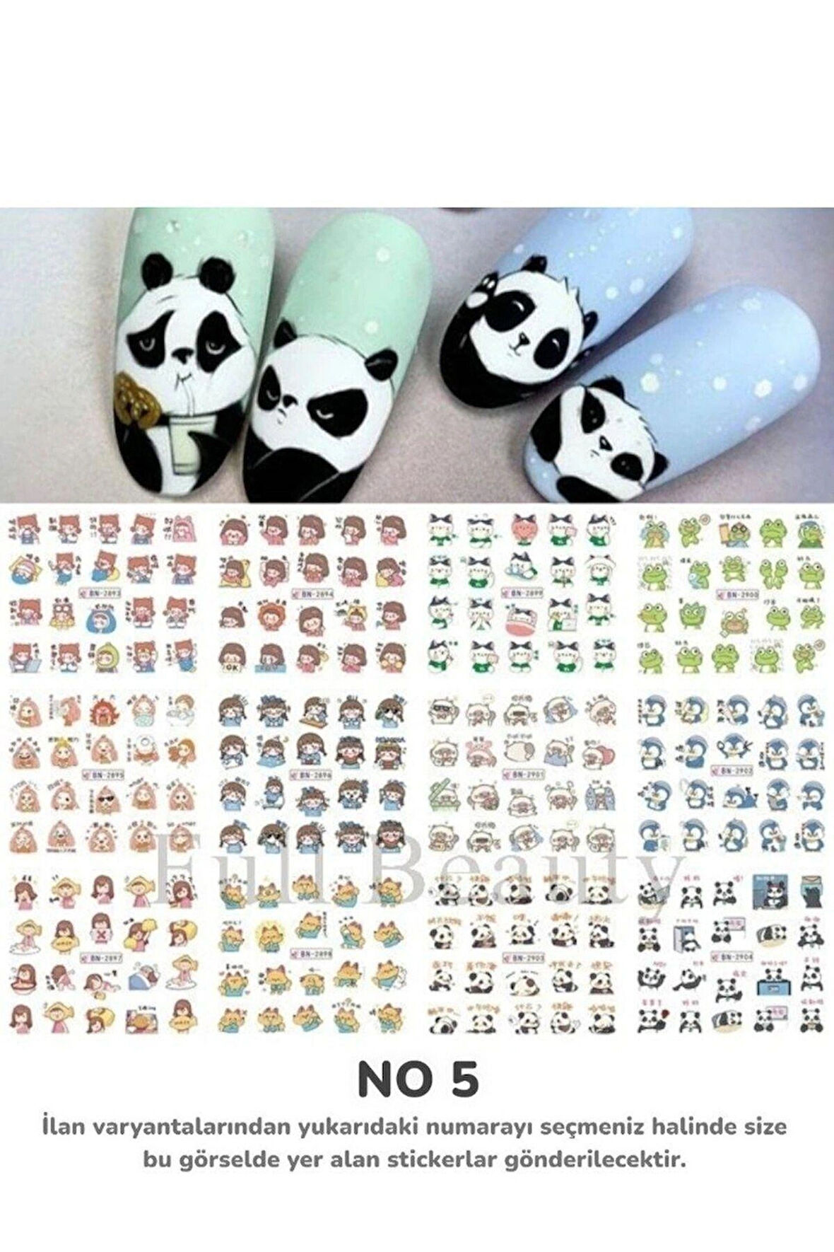 Renkli ve Desenli Tırnak Stickerları - Nail Art Sticker Çeşitleri - Su ile Yapışan Kolay Uygulama