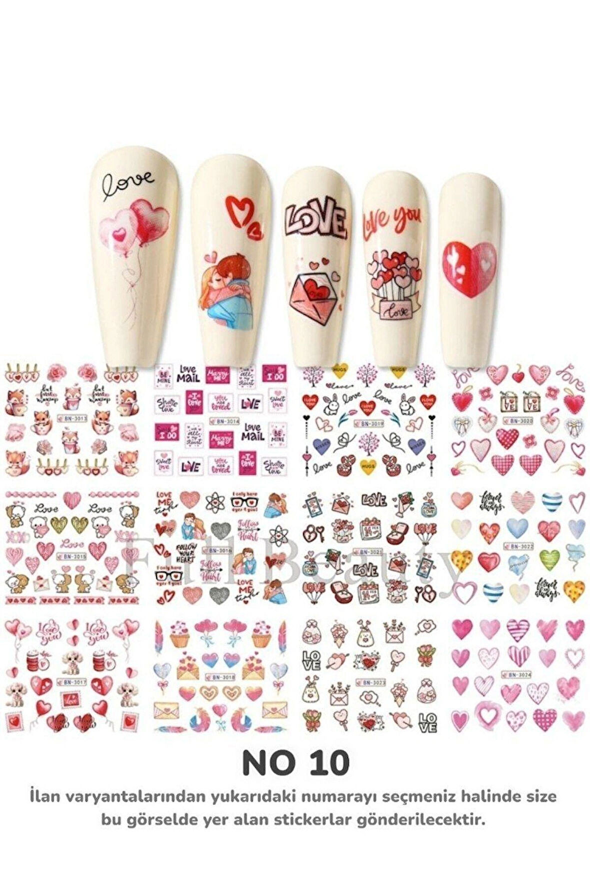 Renkli ve Desenli Tırnak Stickerları - Nail Art Sticker Çeşitleri - Su ile Yapışan Kolay Uygulama