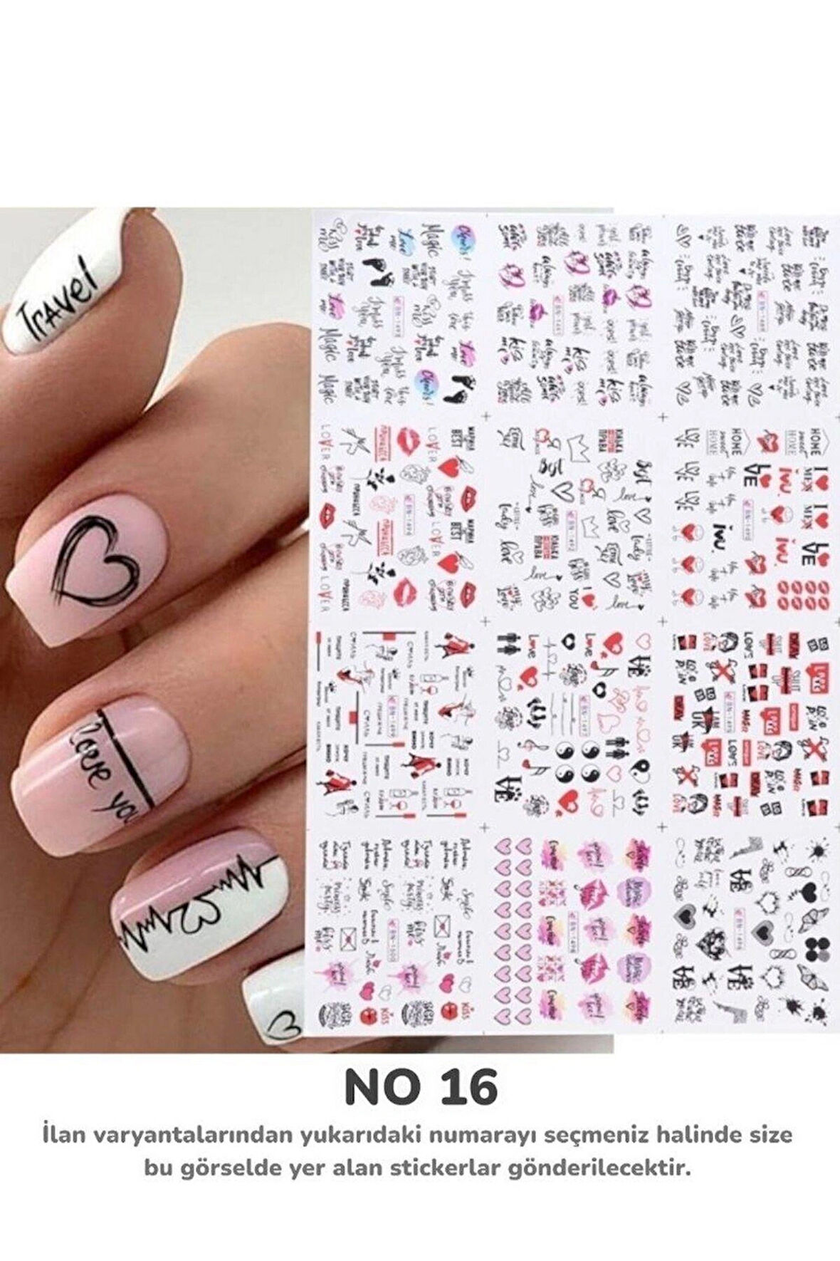 Renkli ve Desenli Tırnak Stickerları - Nail Art Sticker Çeşitleri - Su ile Yapışan Kolay Uygulama