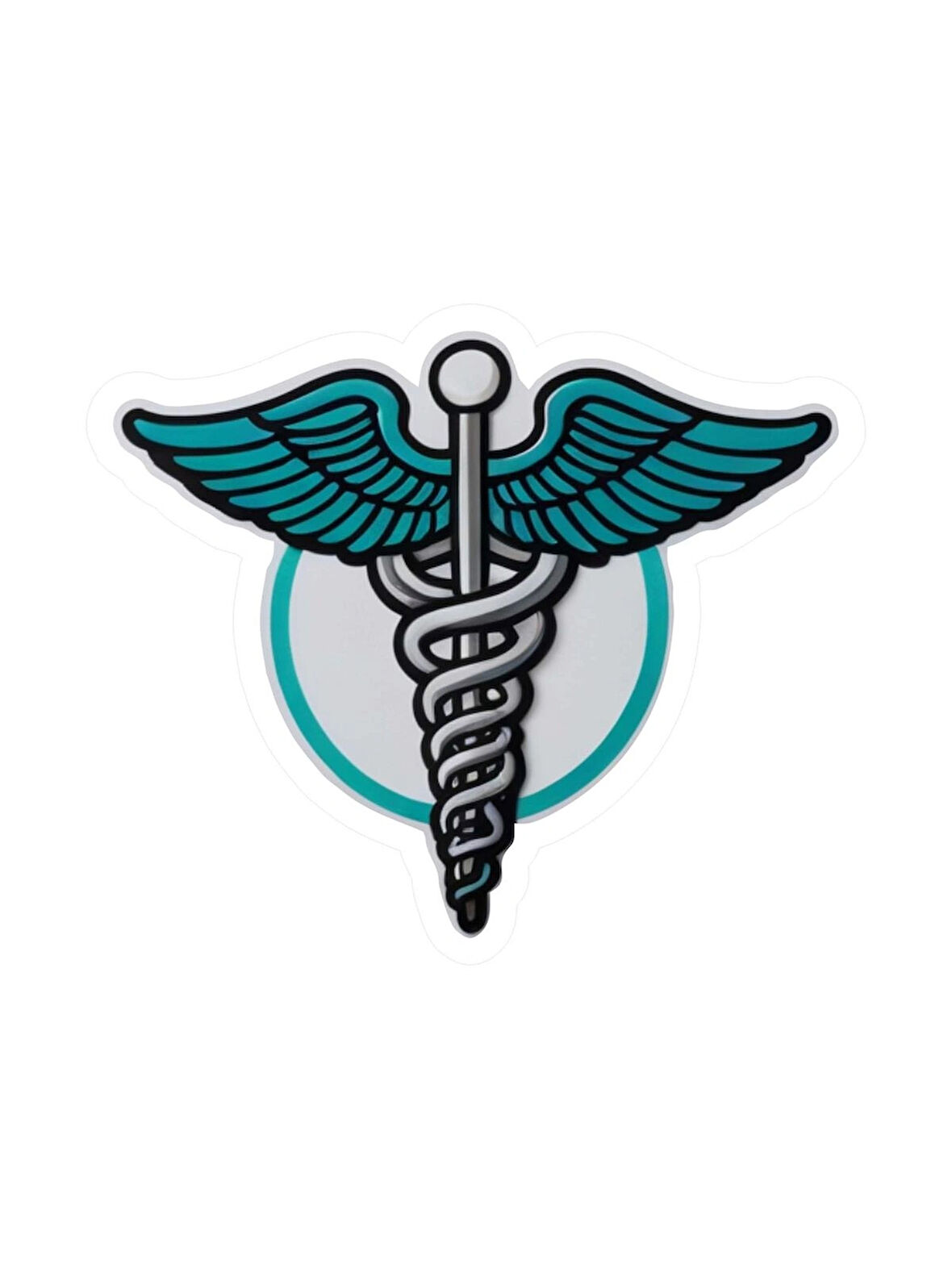 10x10 cm Caduceus Sticker Laptop Kask Araba Motor Defter Sticker