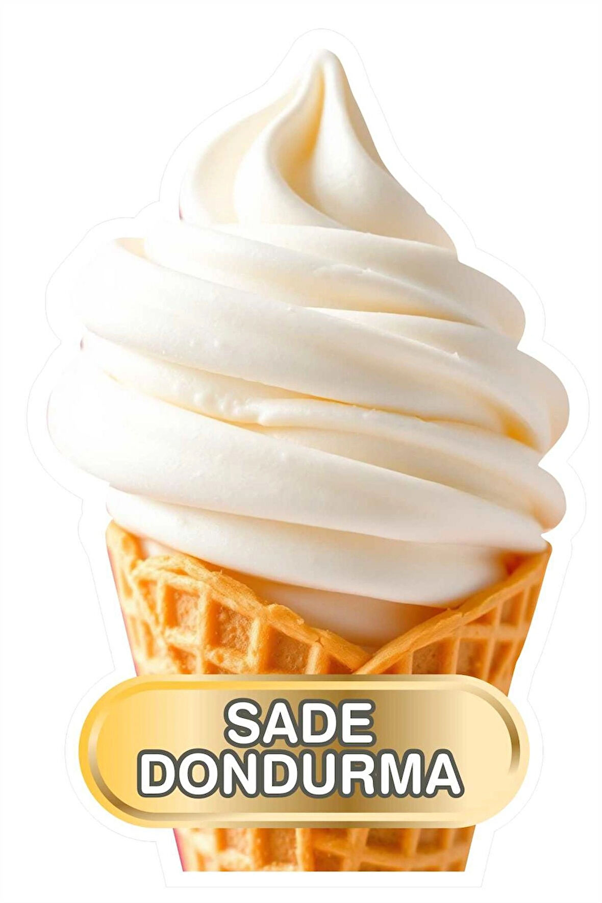 20x30 cm Sade Dondurma Sticker Dondurmacı Vitrin Mutfak Duvar Sticker
