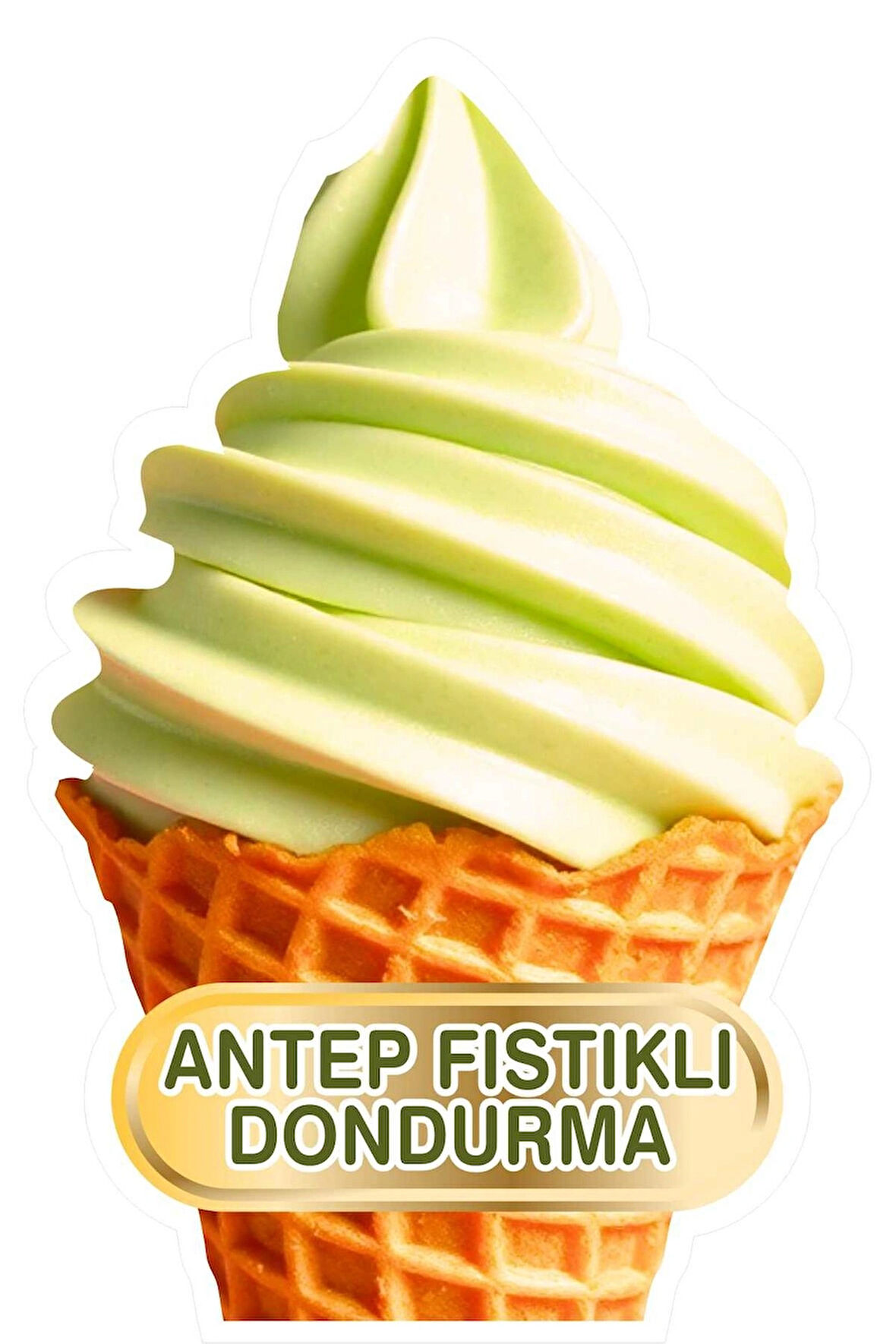 20x30 cm Antep Fıstıklı Dondurma Sticker Dondurmacı Vitrin Mutfak Duvar Sticker