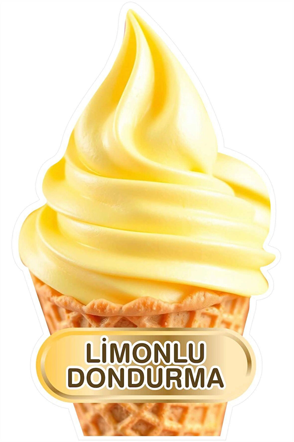 20x30 cm Limonlu Dondurma Sticker Dondurmacı Vitrin Mutfak Duvar