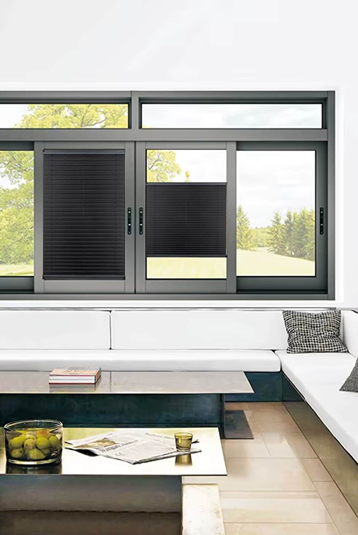 Toz Tutmaz Siyah Plise Perde Antibakteriyel - Cam Balkon & PVC Pencere Plise Perde Modelleri