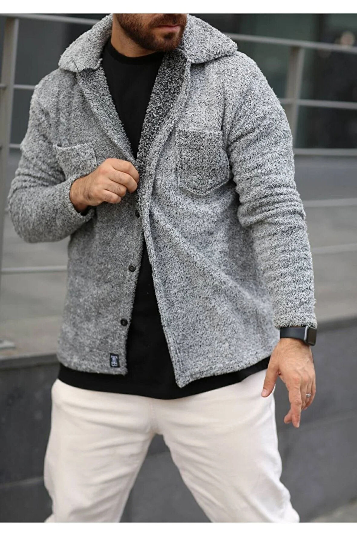 Pelüş Ceket Unisex Normal Kalıp Cep Detaylı