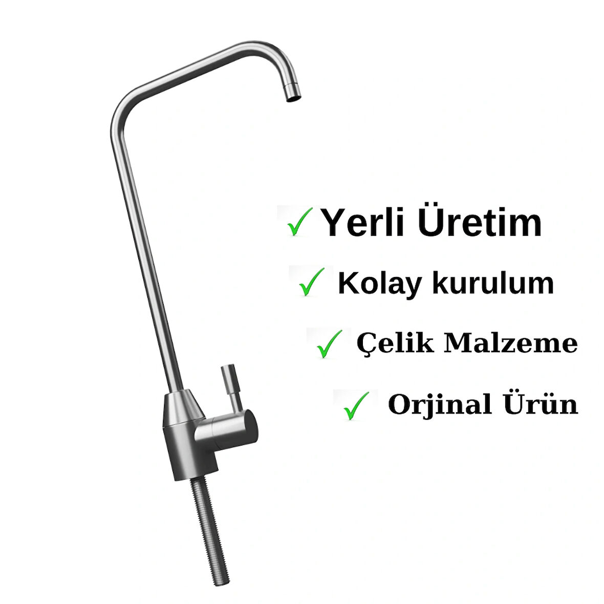 304 Paslanmaz Kare Su Arıtma Musluğu