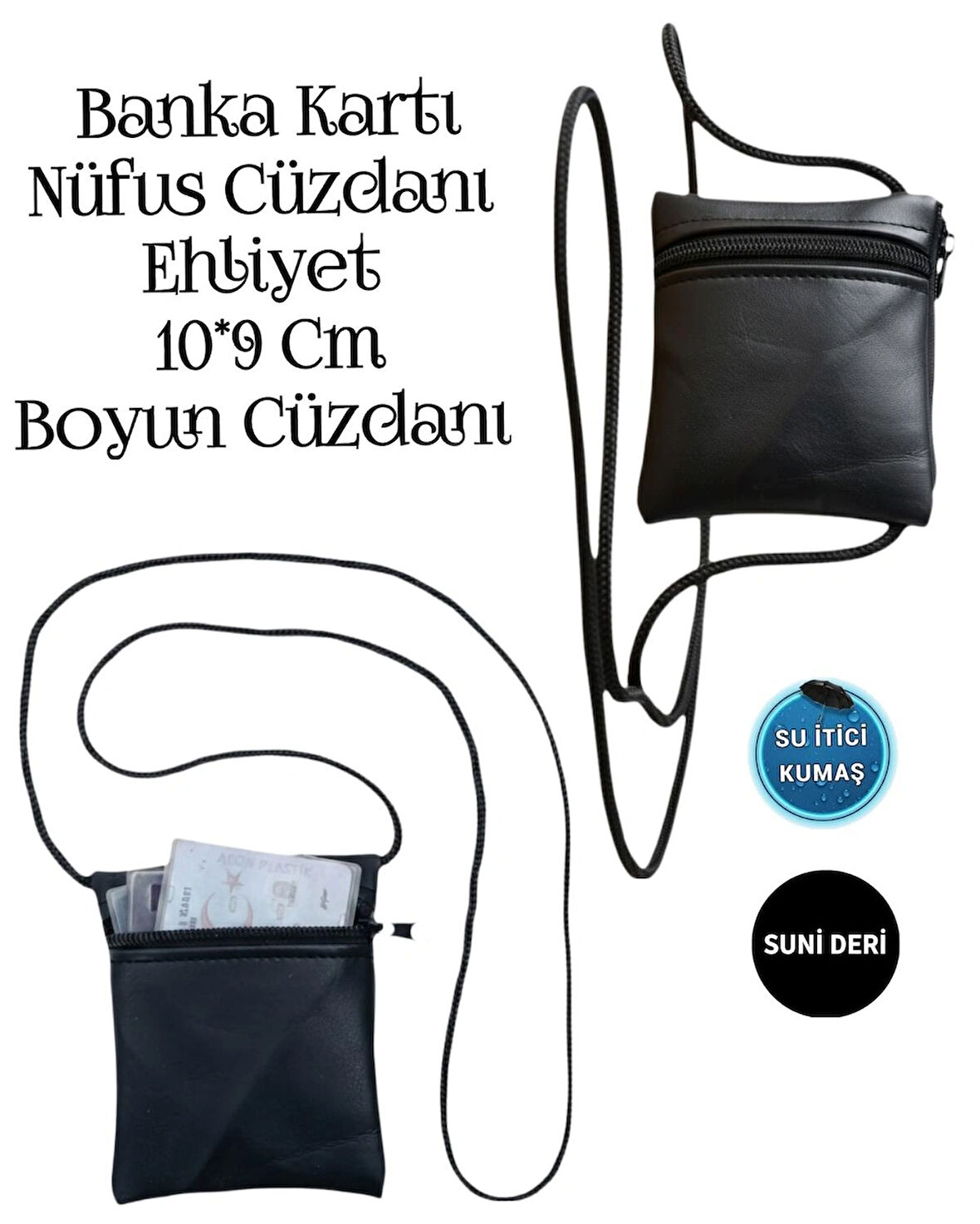 sevbags kartlık boyun cüzdanı suni deri