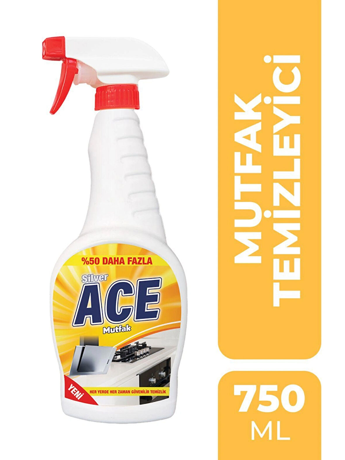 Ultra Güçlü Mutfak Yüzey Temizleyici ve Yağ Sökücü Sprey 750 ml