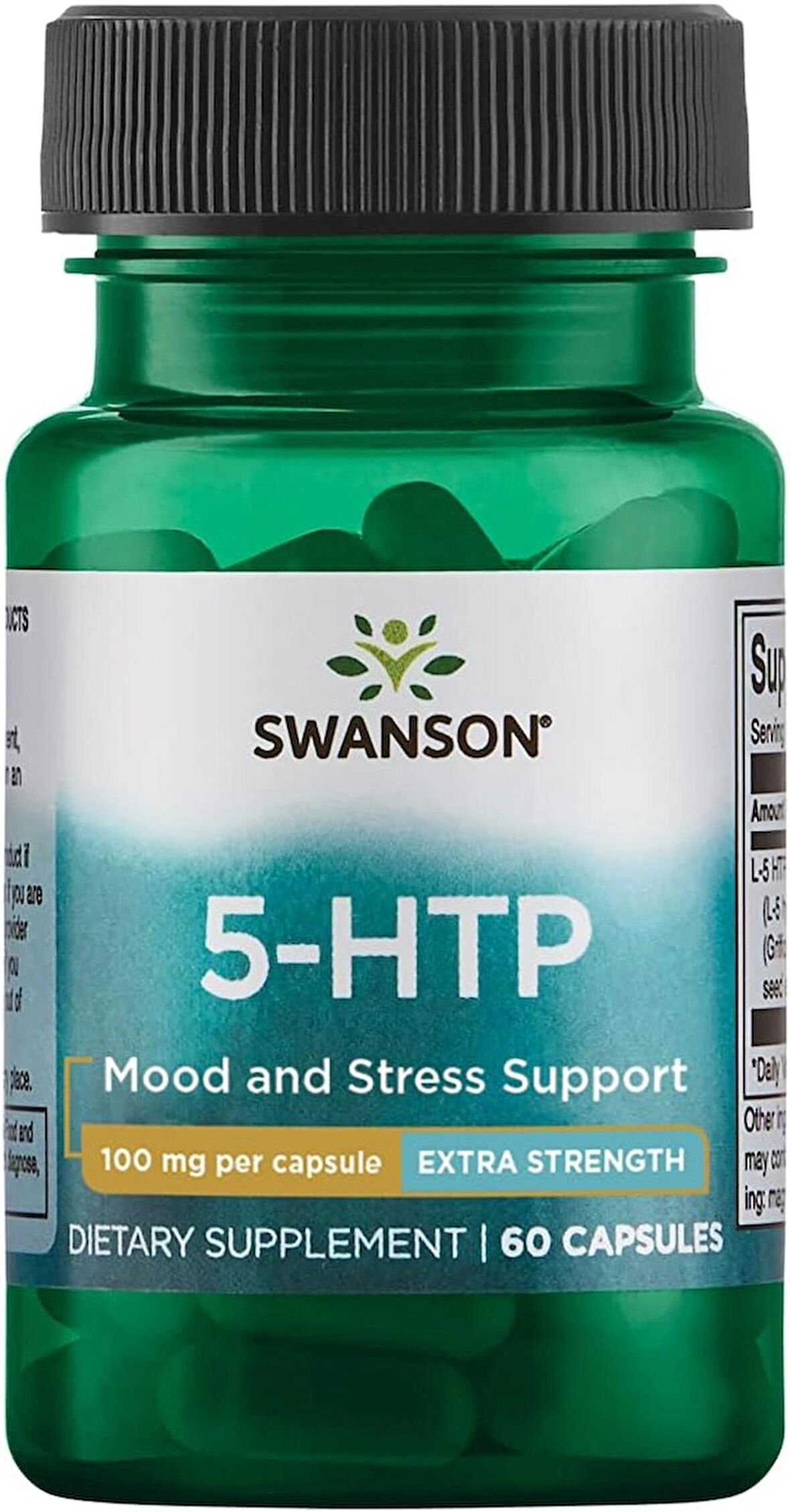 Swanson Extra Strength 5-HTP - Natural Sleep Support Supplement for Adults - Promotes Emotional Wellbeing & Mood Support with Natural Ingredients - (60 Capsules, 100mg Each)