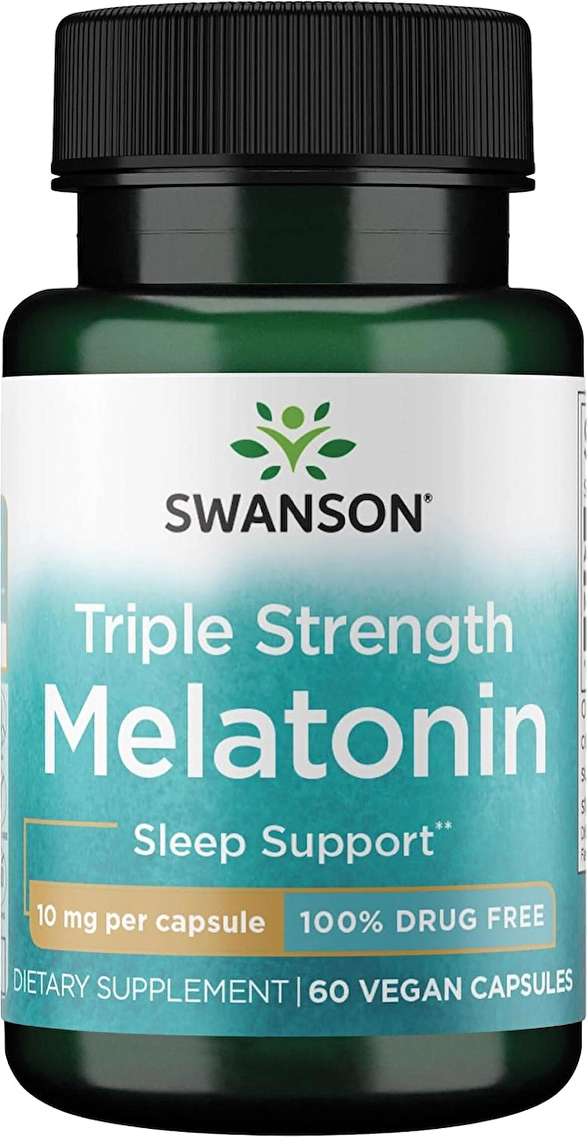 Swanson Triple Strength Melatone - Natural Sleep Support for Disrupted Sleep Cycles - (60 Capsules, 10mg Each)