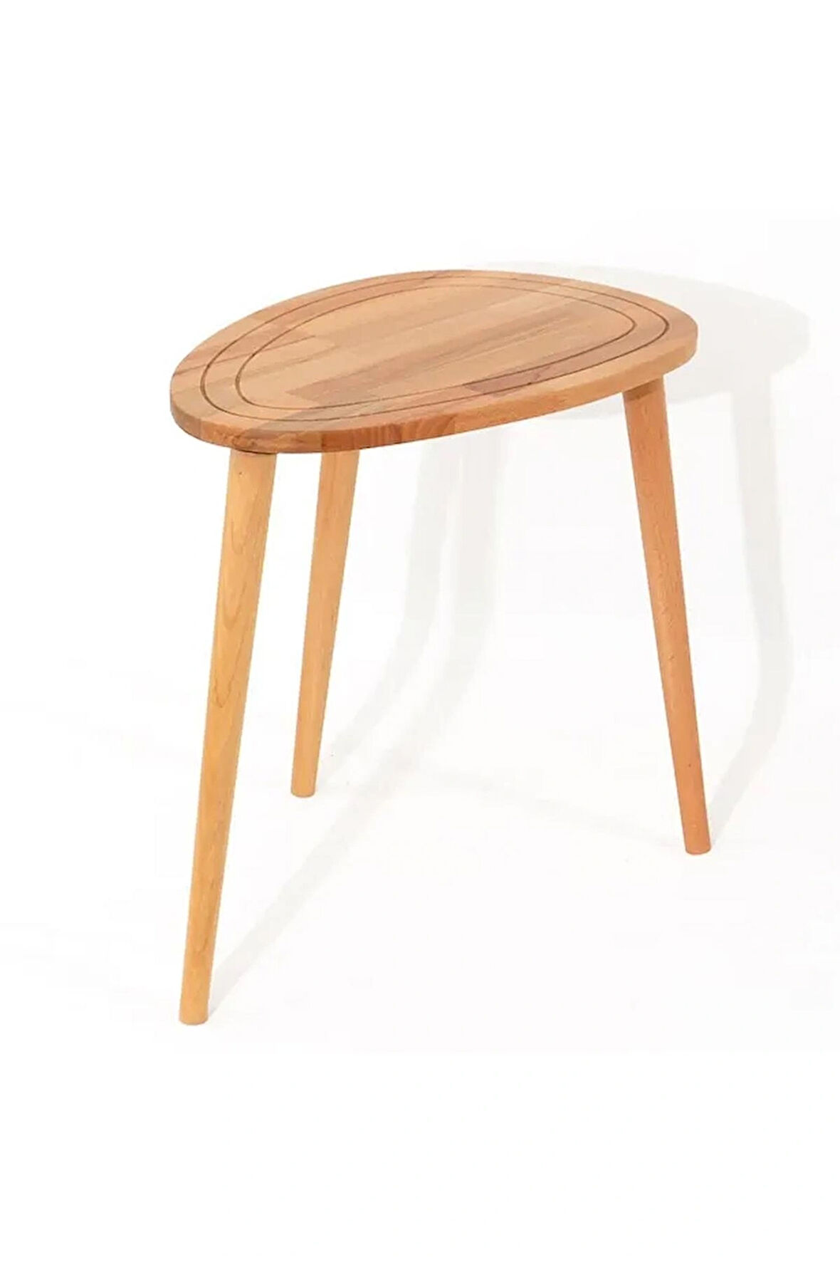 Fawdecor Sweet Naturel Masif Doğal Tekli, 2'li, 3'lü Zigon Sehpa Set, Modern Masif Yan Sehpa Tekli