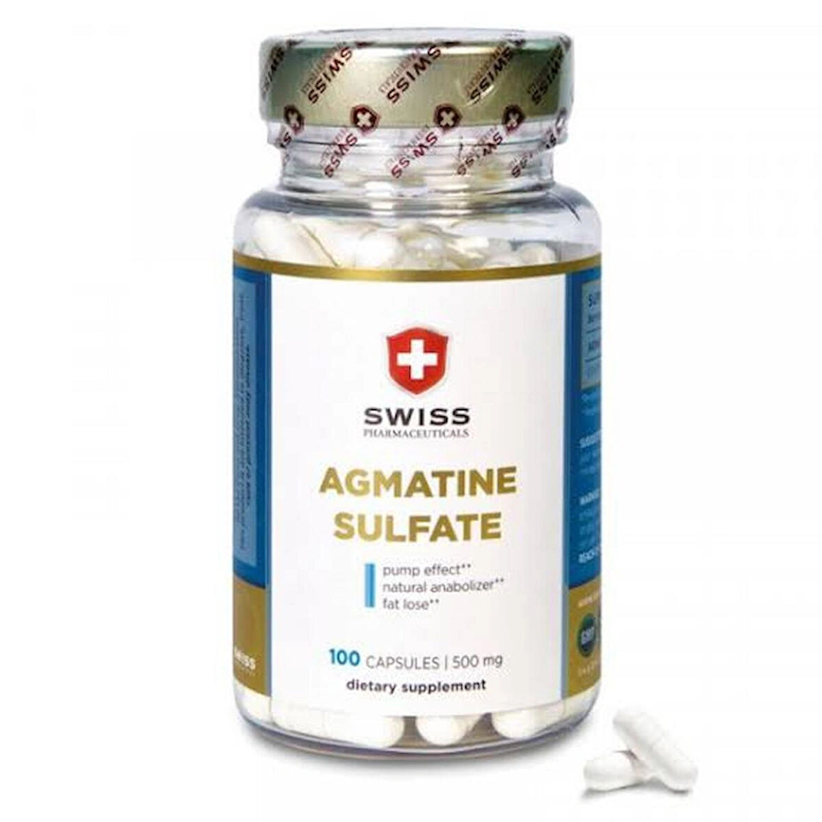 Swiss Pharma Swiss Pharmaceuticals Agmatine Sulfate 500mg 100 Capsul