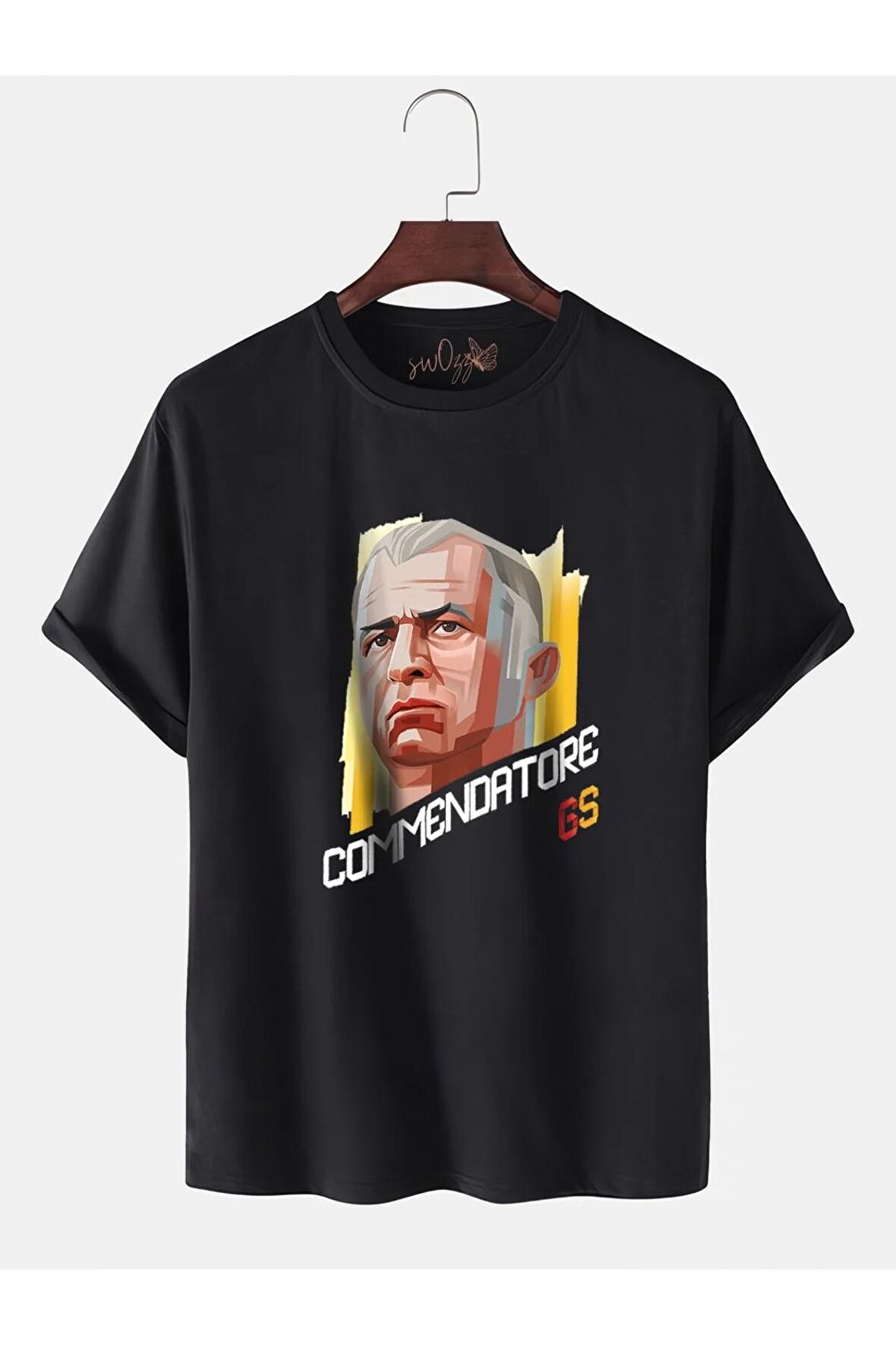 Imparator Fatih Terim Baskılı Siyah Unisex Tshirt