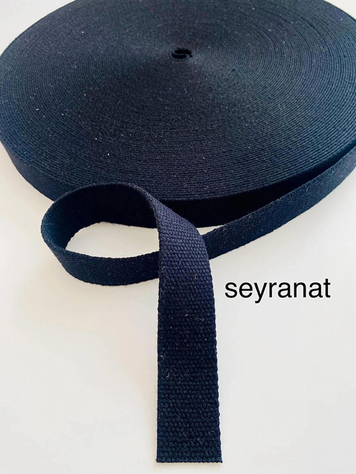 Siyah Renk Şerit Kolon Dar Dokuma 3 cm 3 Metre Çanta Askısı Sapı